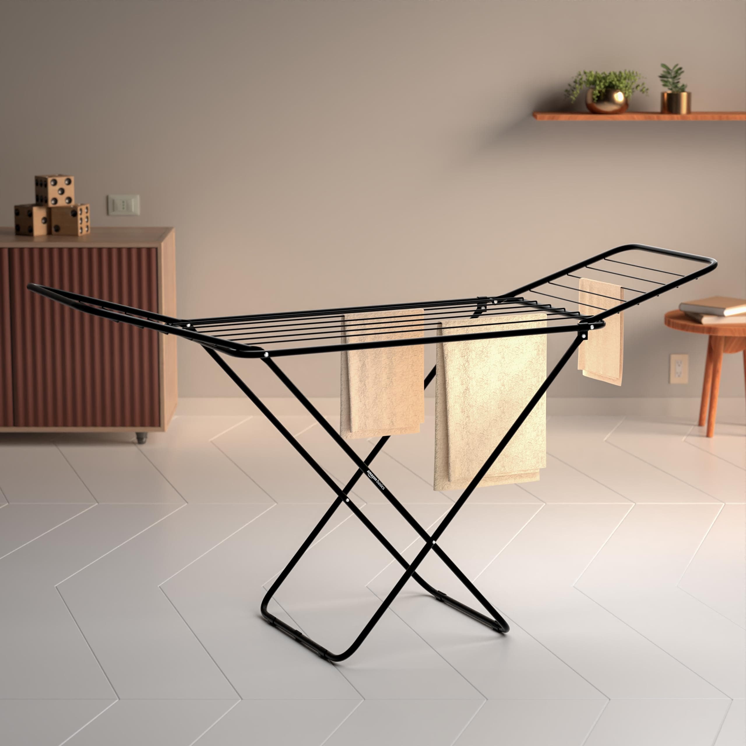 - Amazon Basics Premium Cloth Drying Stand - 3 Way Folding, 42 Feet Drying Length, Lightweight, 20 Drying Rails (Black) Alloy Steel Pack of 1