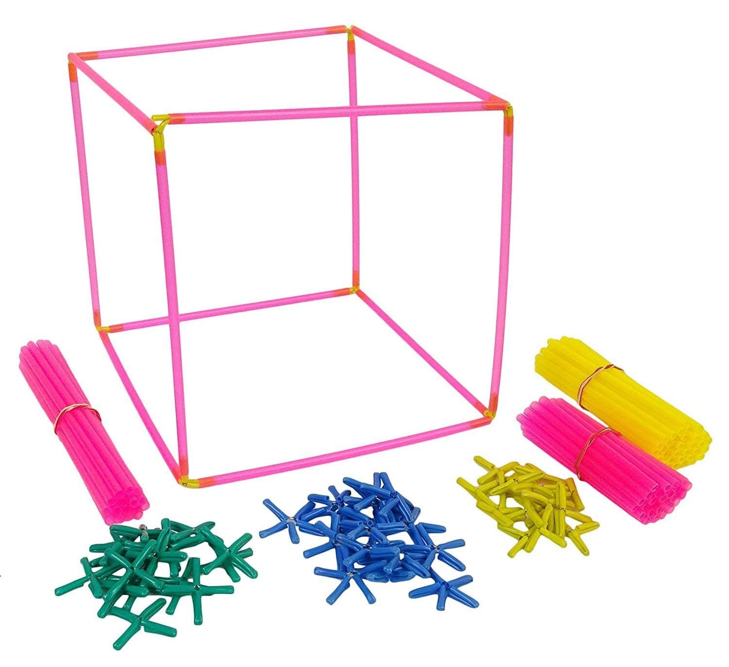 vikalp india talking stick: make 3d geometric shapes using straws | math learning tools & activities for kids-Multi color