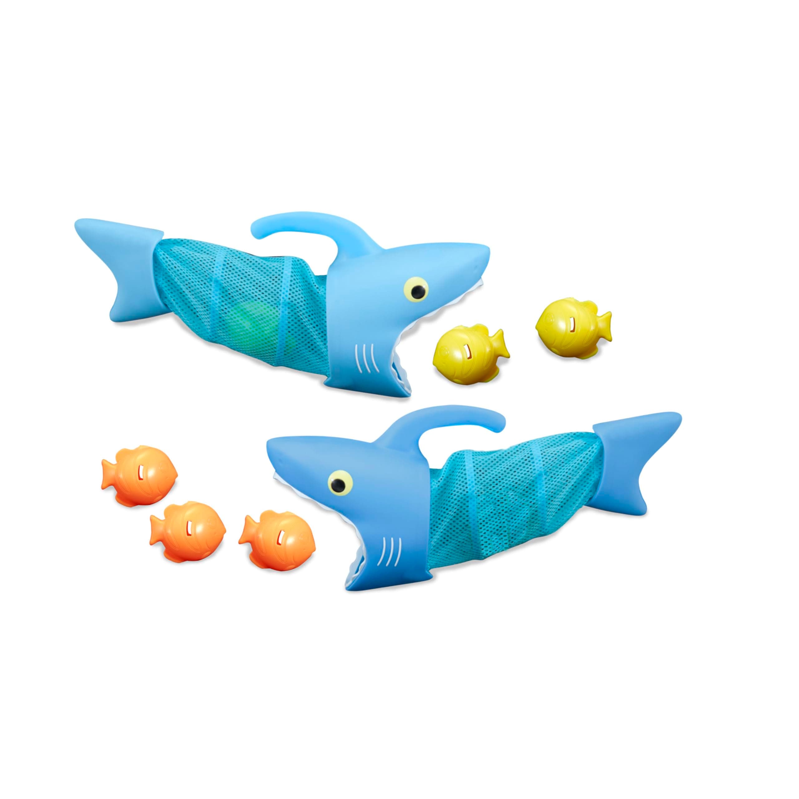Sunny Patch Spark Shark Fish Hunt Pool Game With 2 Nets and 6 Fish to Catch