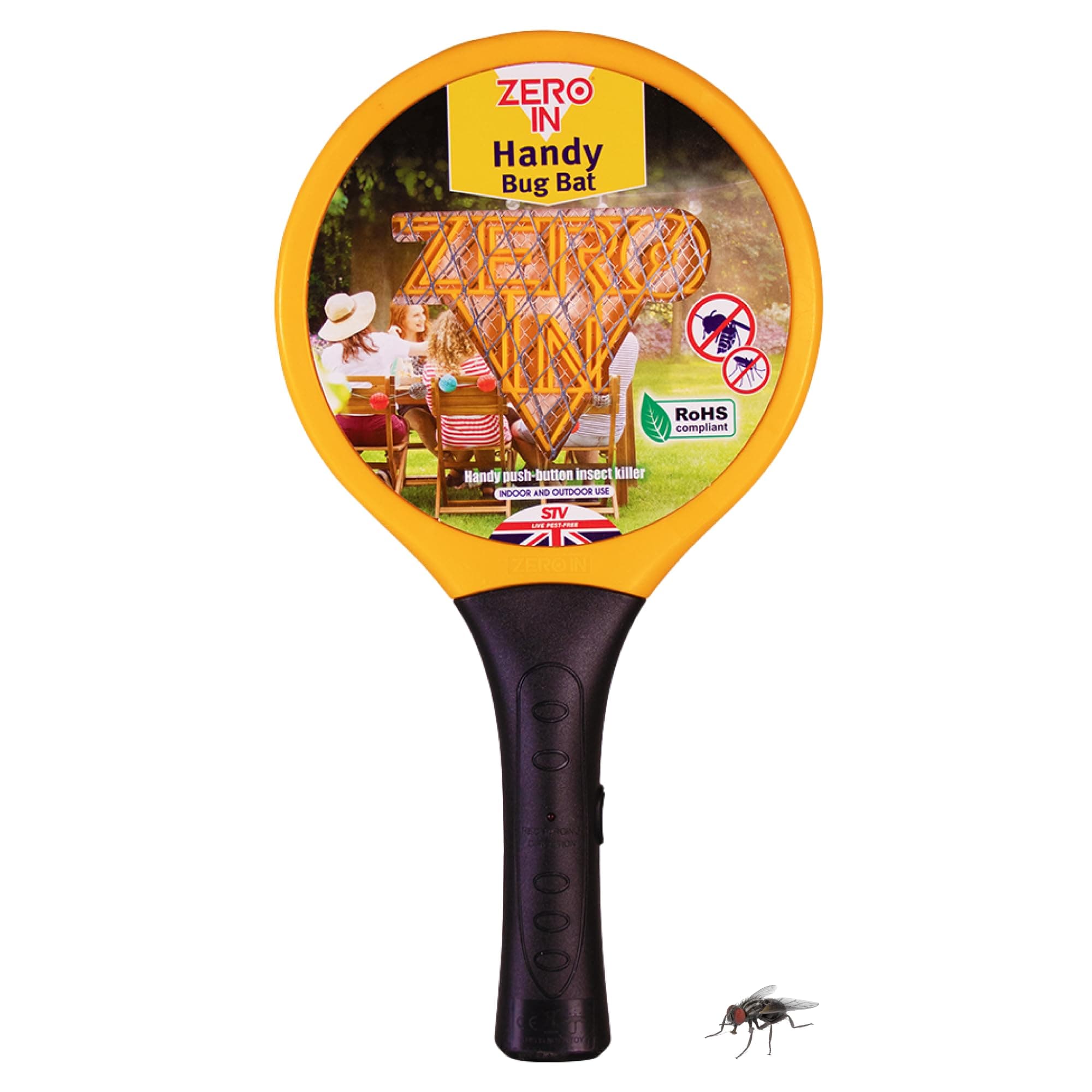 Zero In Bug Bat Electric Fly Swatter - Fly Zapper Racket for Indoor and Outdoor Use - Portable Electric Bug Zapper for Killing Flying Insects - Battery Operated