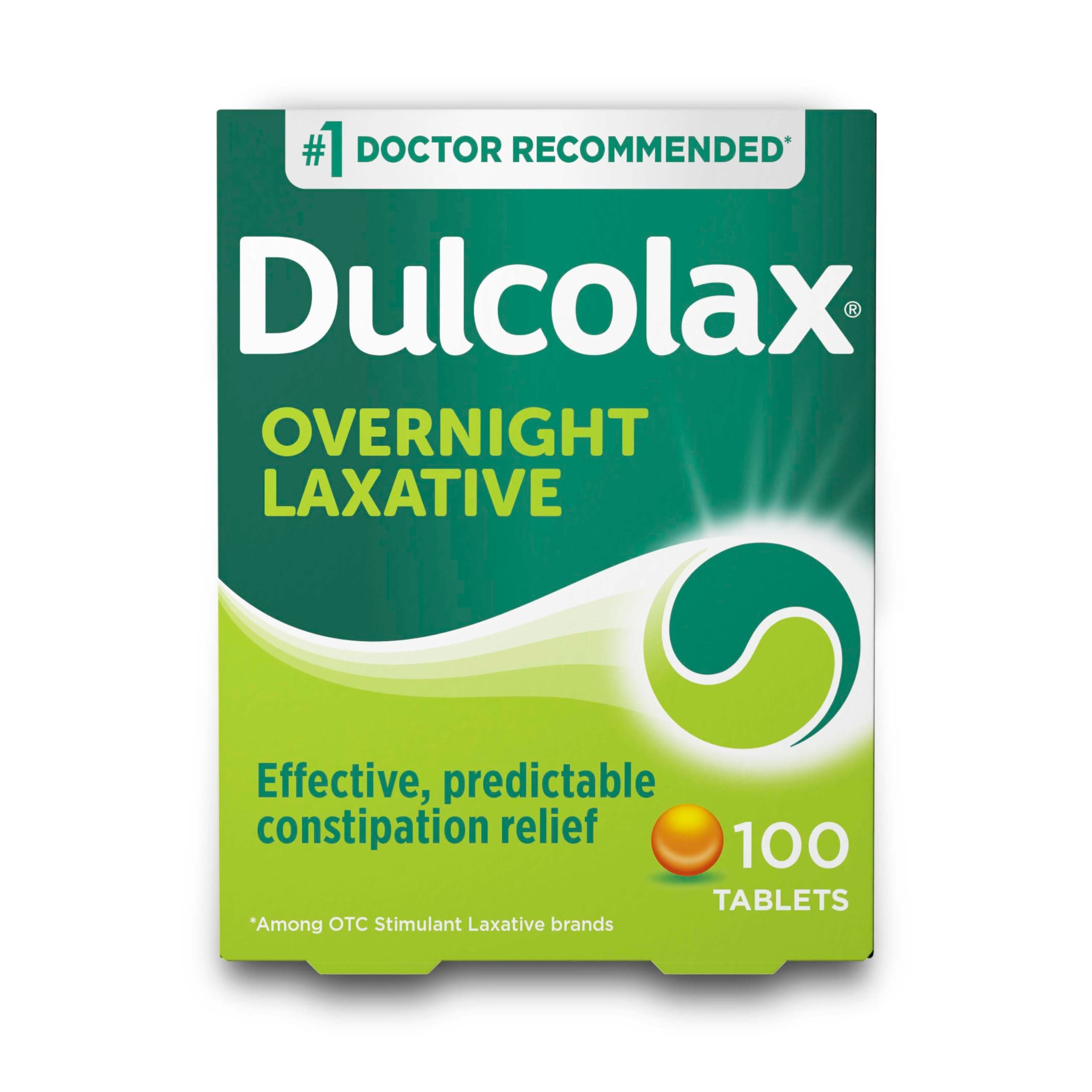 Dulcolax Stimulant Laxative Tablets, Predictable & Effective Constipation Relief, Relieves Straining & Bloating, Bisacodyl 5 mg, 100 Count