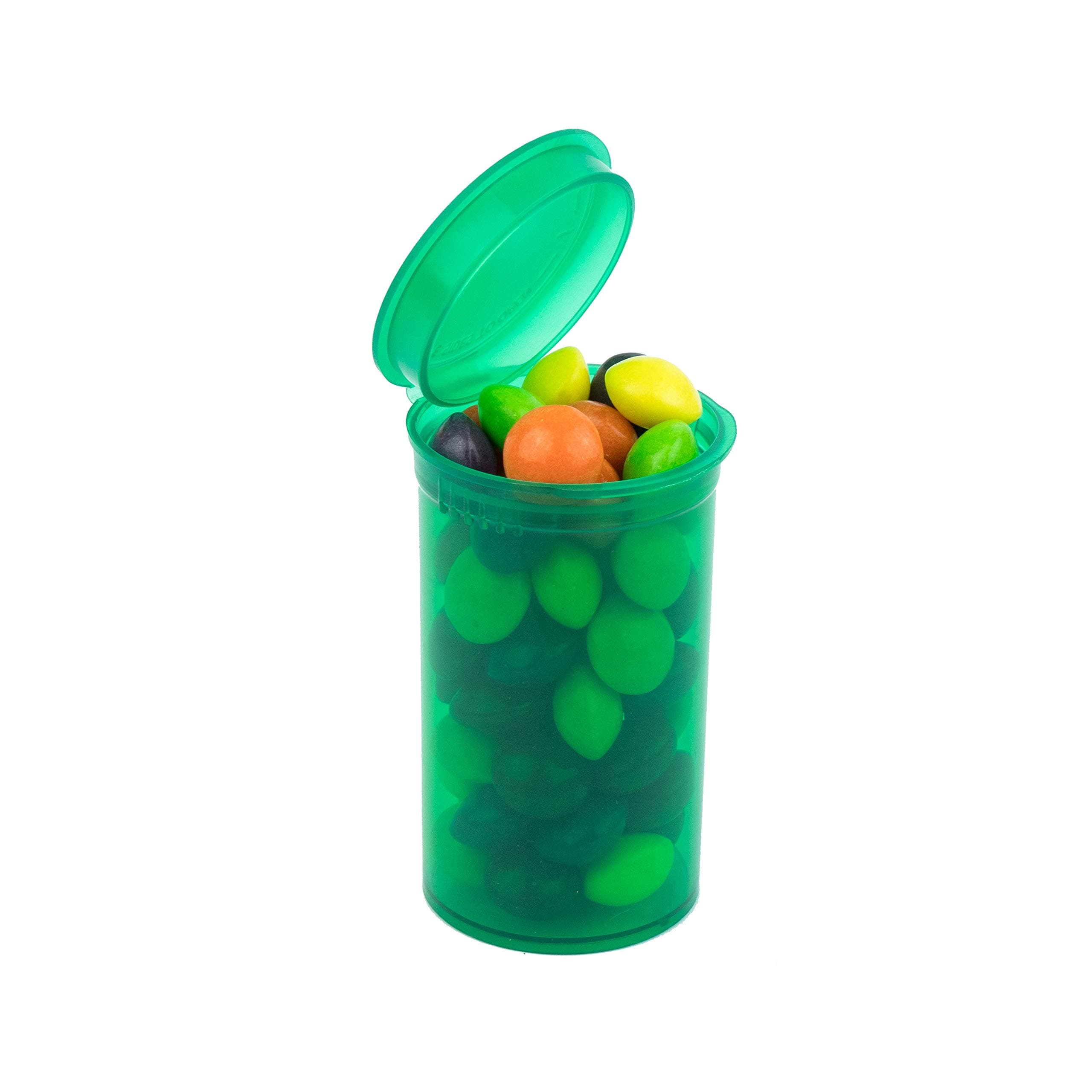 50 x 19 Dram / 80ml POP TOP Squeeze Bottles Container Vials RX - Translucent Green - Child Resistant FDA Approved Medical Grade Plastic (PP-TR-GR-50)