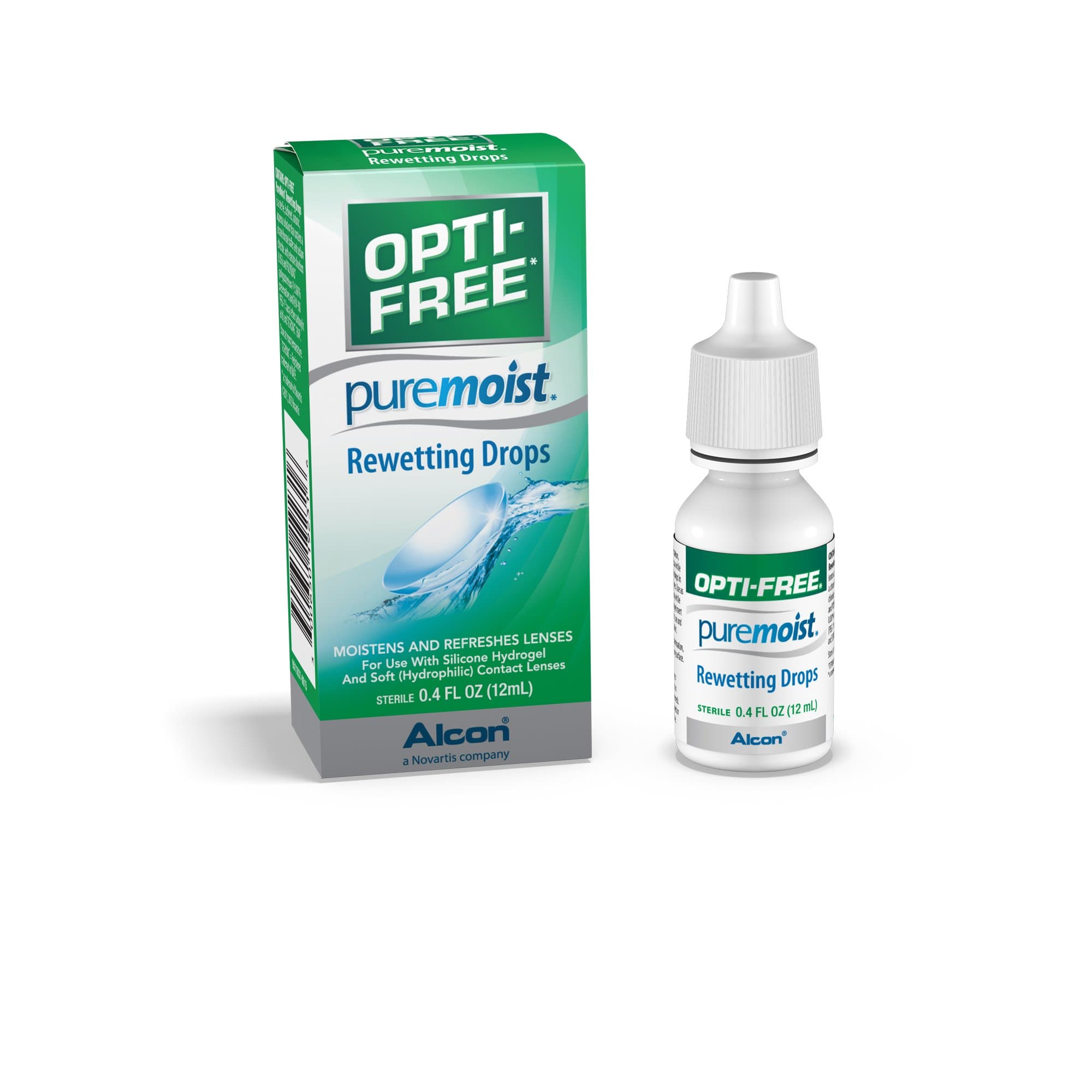 Opti-FreePuremoist Rewetting Drops, 0.4 Fl Oz (Pack of 2)