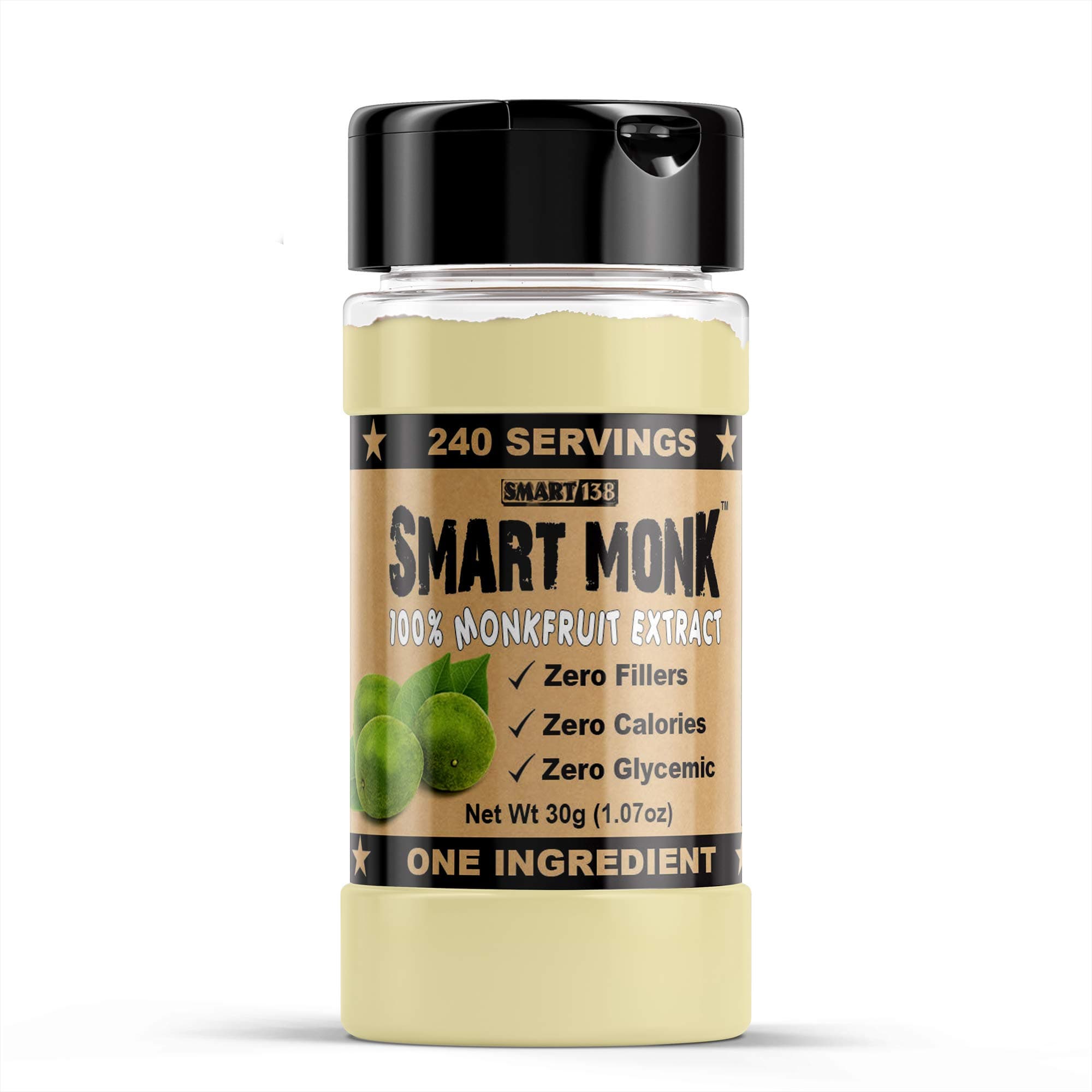 Smart Monk - 100% Monkfruit Extract, Non-Glycemic, Zero Calorie, Sugar-Free Monk Fruit Sweetener (30g)