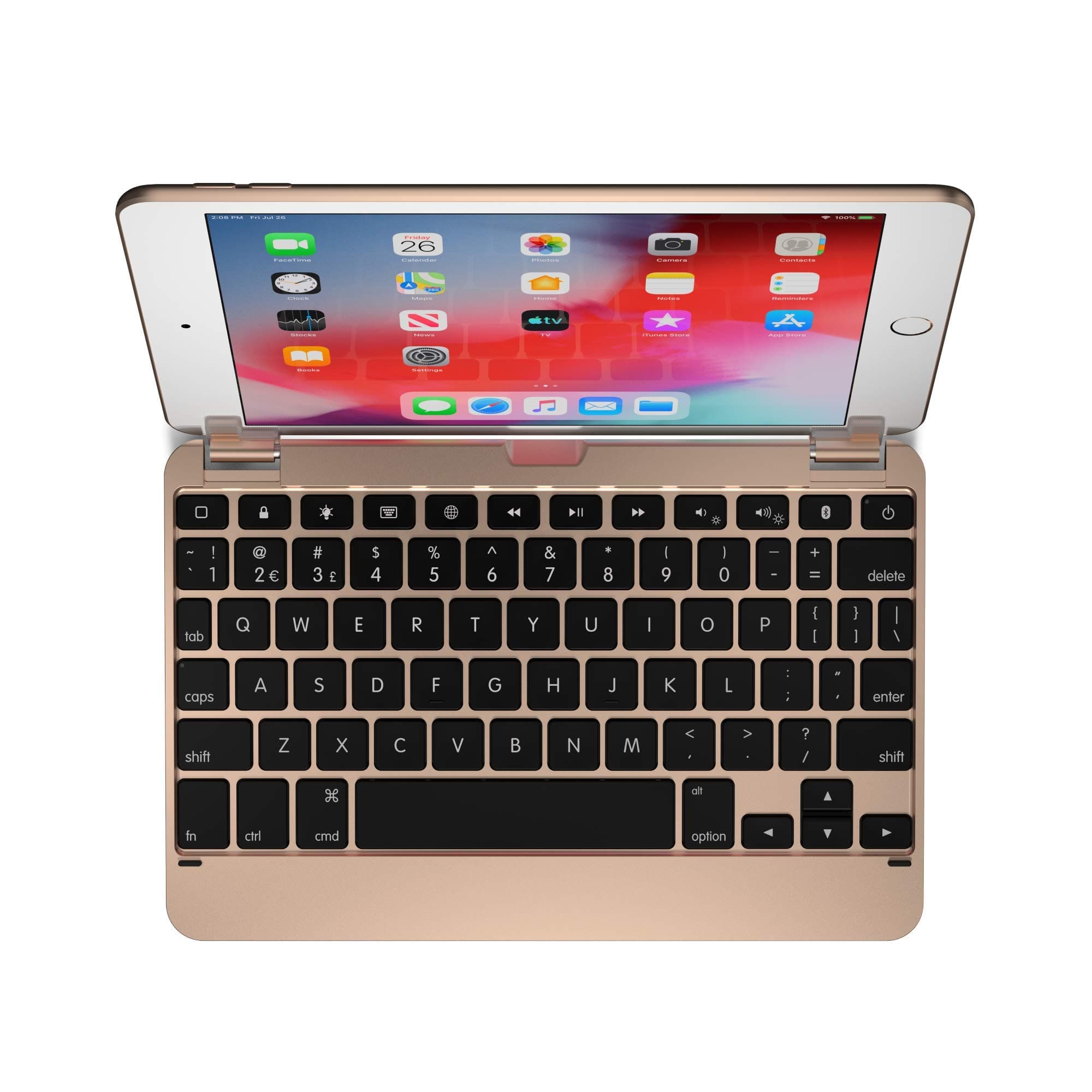 7.9 Keyboard for iPad Mini (5th Generation) and iPad Mini (4th Generation) | Aluminum | Bluetooth | Rotating Hinges (Gold)