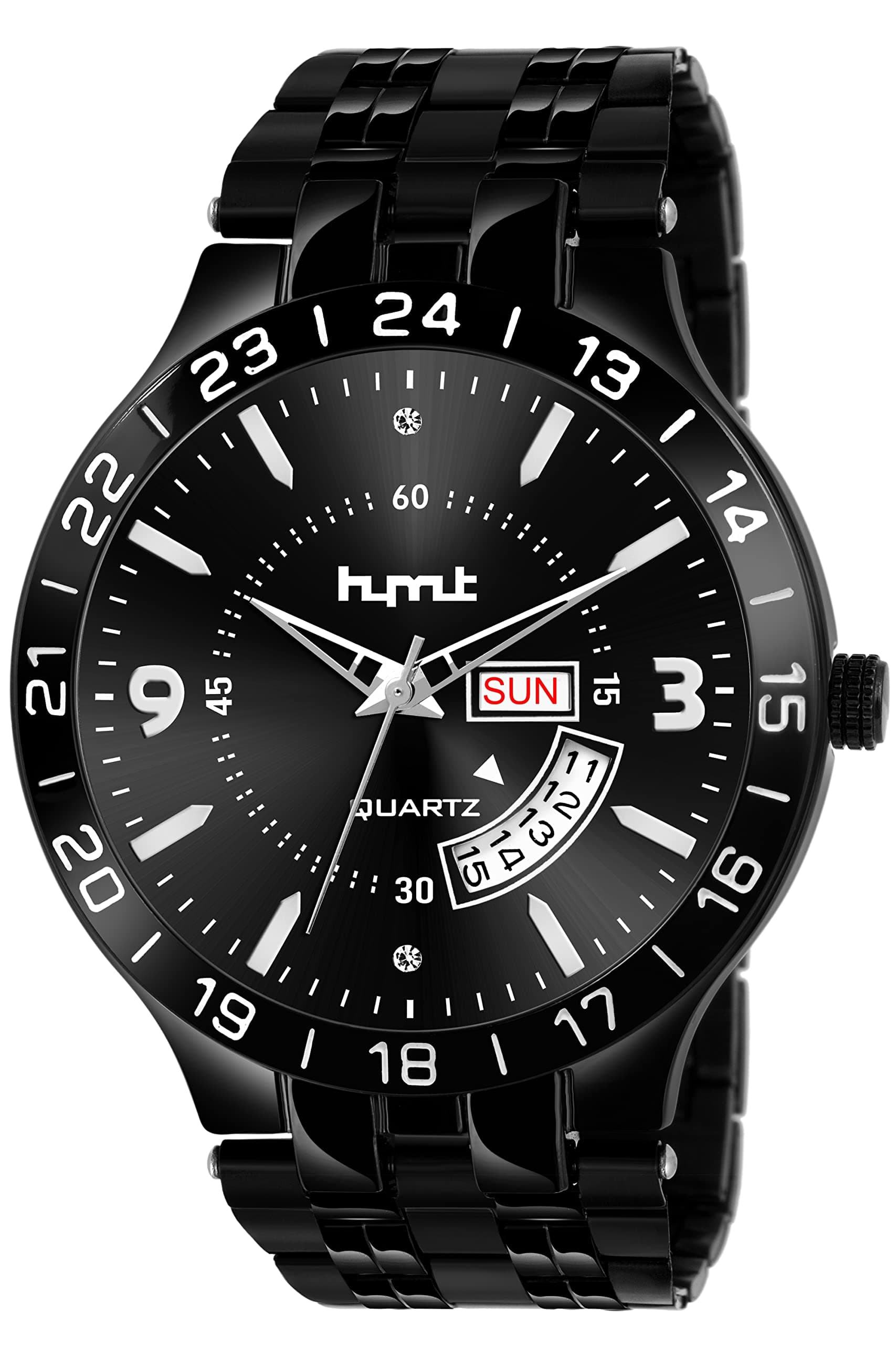 Original Black Plated Day & Date Functioning Analogue Dial Men's Watch (HMTY-7030)