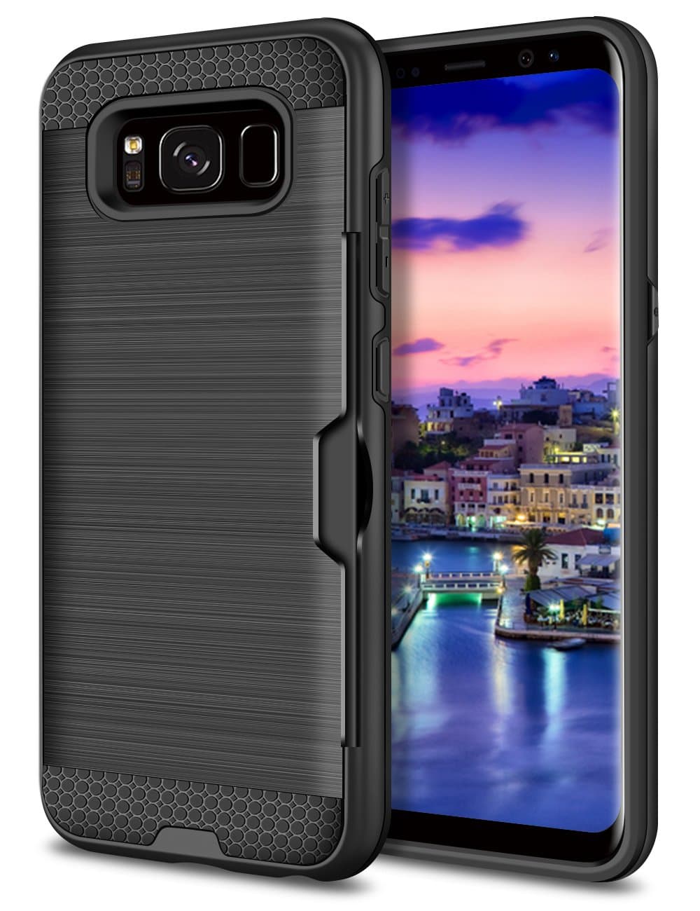 Cheeringary Galaxy S8 Plus Case, Anti Scratch Shockproof Card Case (Black)