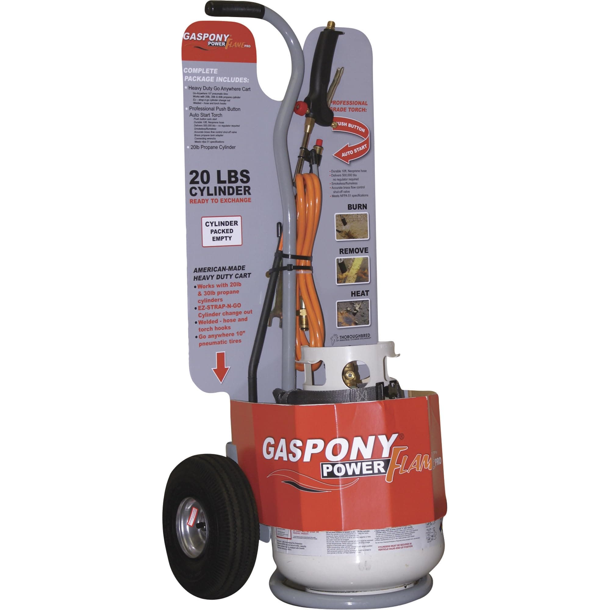 Thoroughbred GasPony TB-PFP Power Flame Pro Complete Propane Torch Heating Solution