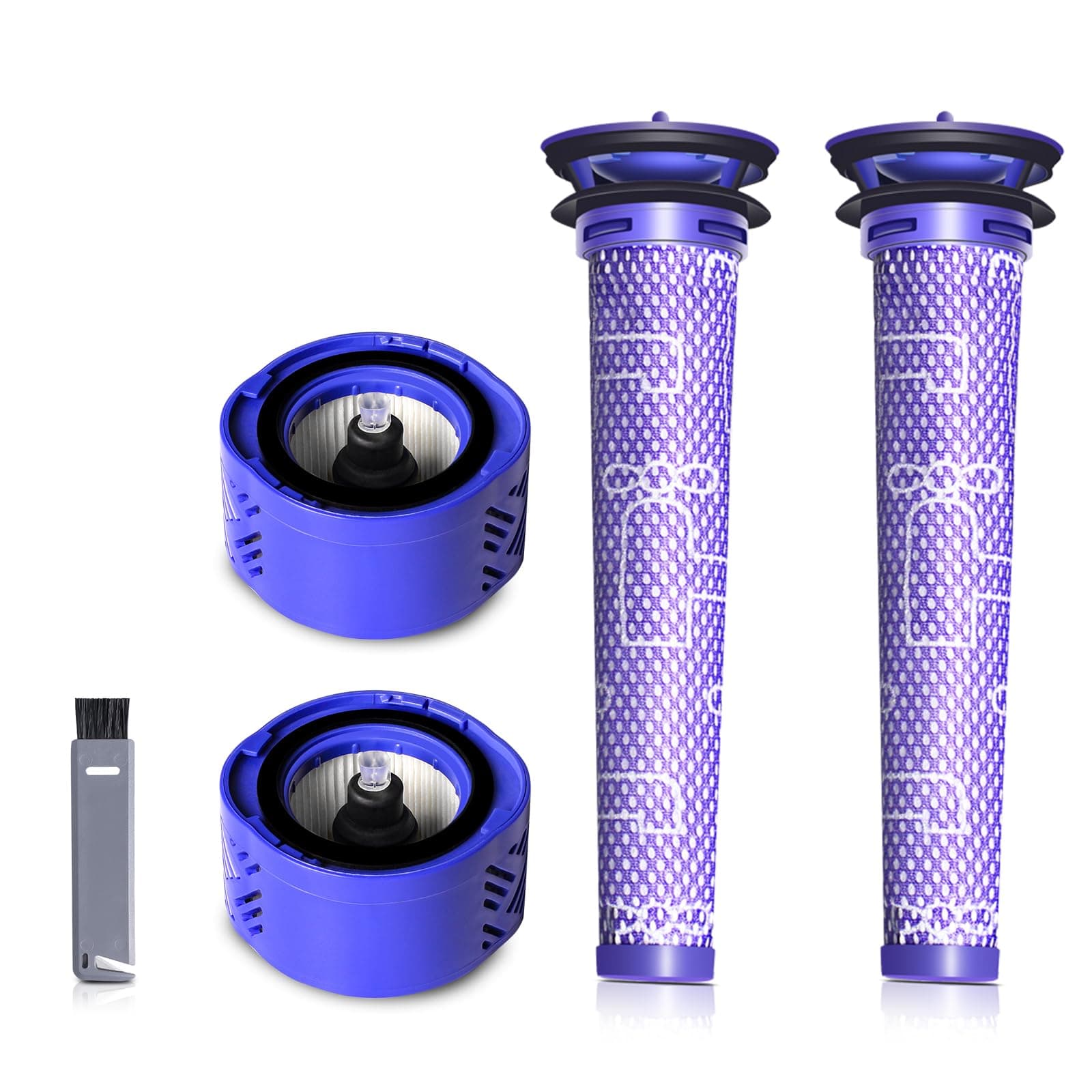 4-Pack HEPA Vacuum Filter & Pre-Filter Kit Compatible with Dyson V6 Stick Vacuum Filters (Replaces Part 965661-01 & 966741-01)