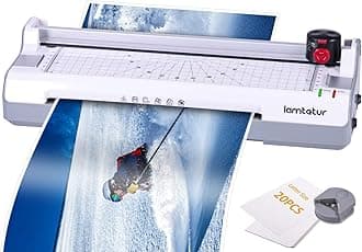 A4 Mini Laminator Machine 8.5x11 with 20 Letter Size Laminating Sheets,9inch Small Lamination for A4/A5/A6,Thermal Hot&Cold Laminated for Office Home School Teacher Use,And Paper Cutter,Corner Rounder