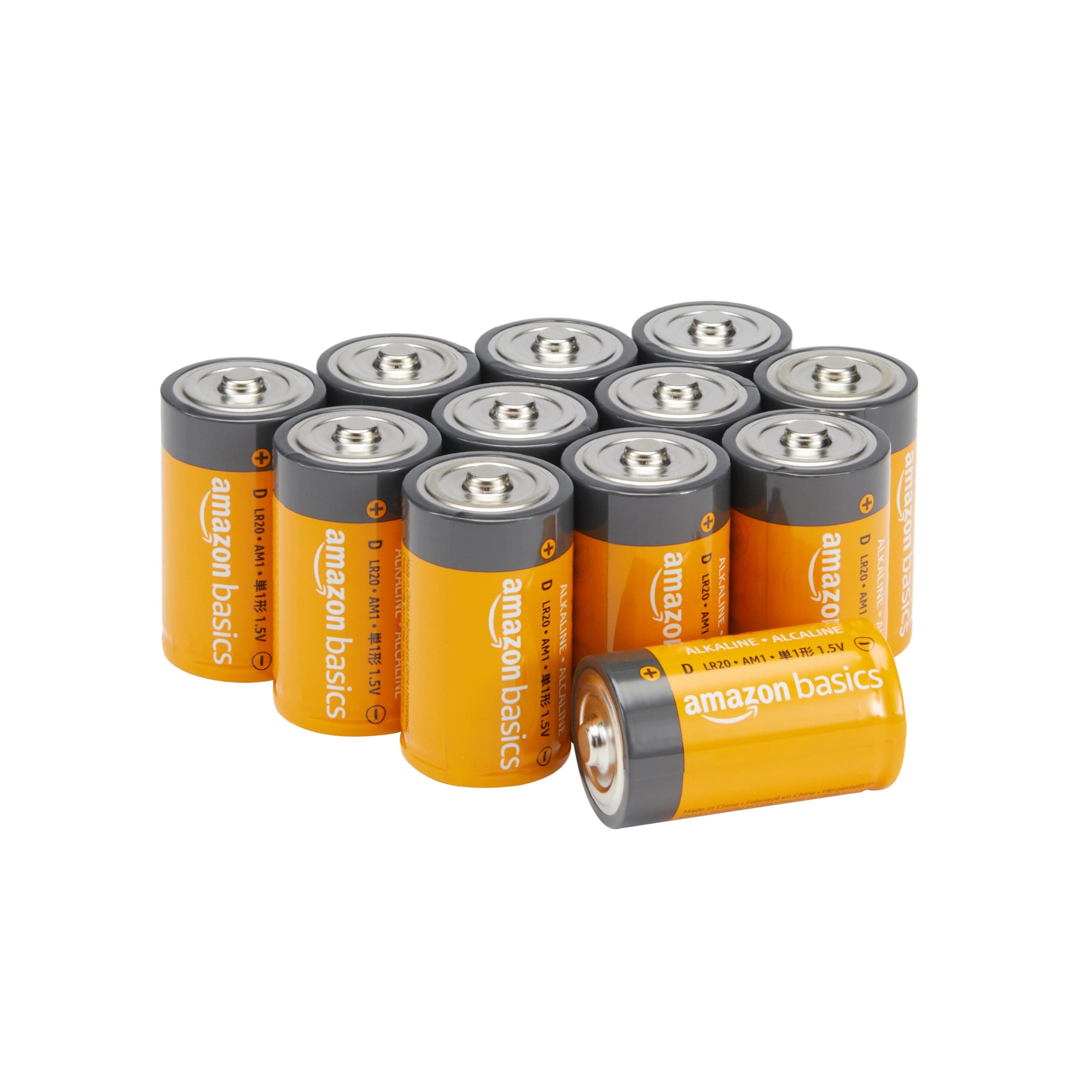 Amazon Basics 12-Pack D Cell All-Purpose Alkaline Batteries, 1.5 Volt, 5-Year Shelf Life