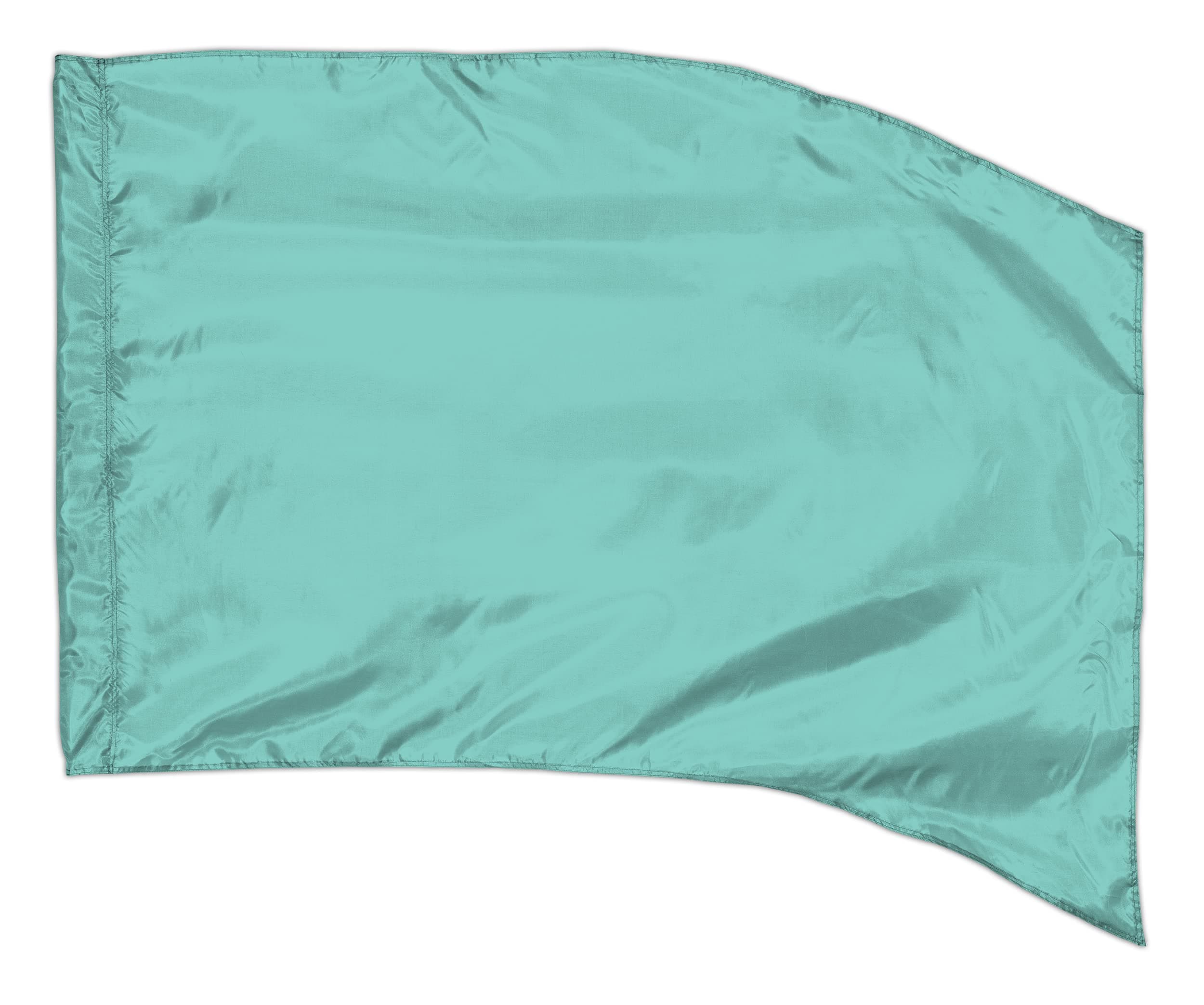 Tiffany Teal Color Guard Flag, Curved Rectangle Solid Color Flag for Practice, Made of Easy to Clean Polyester Habutai