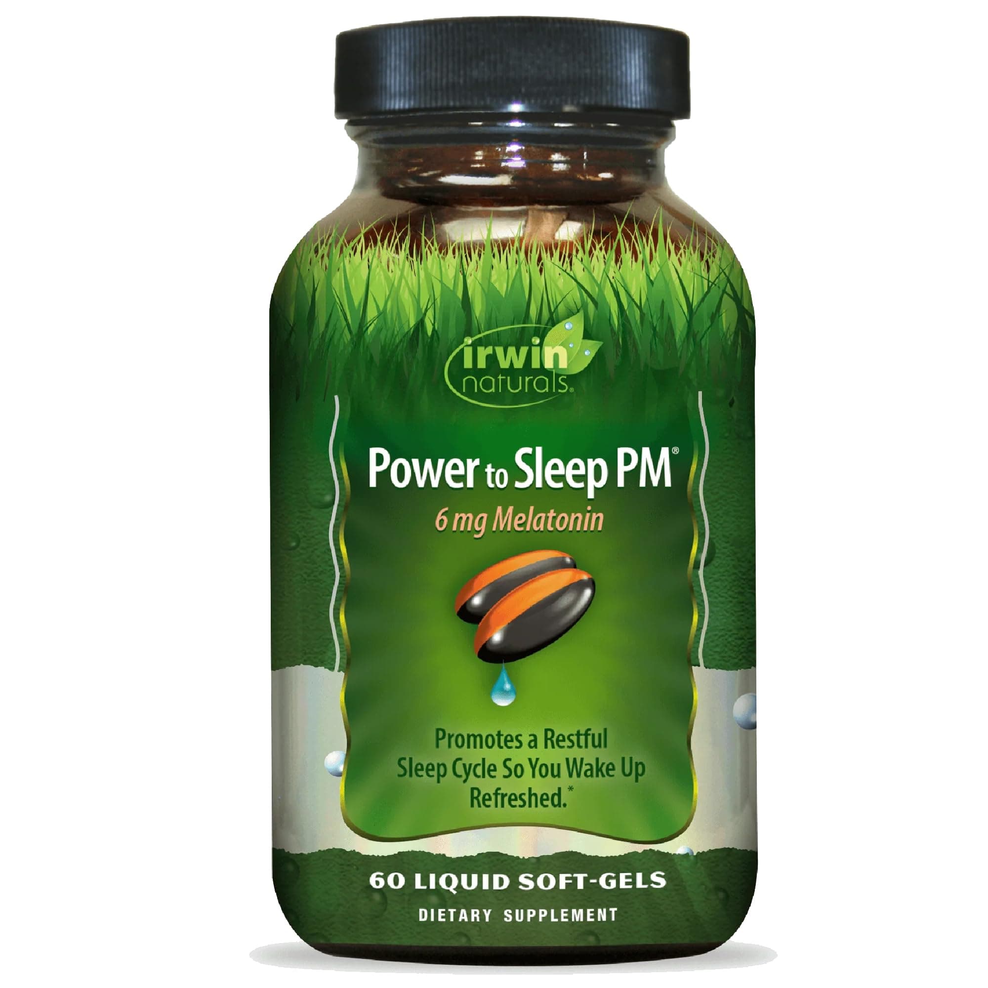 Power to Sleep PM - 6mg Melatonin, GABA, Ashwagandha, Valerian Root & L-Theanine Supplements for Men and Women - Supports Restful Sleep Cycle & Relaxation - 60 Liquid Soft-Gels