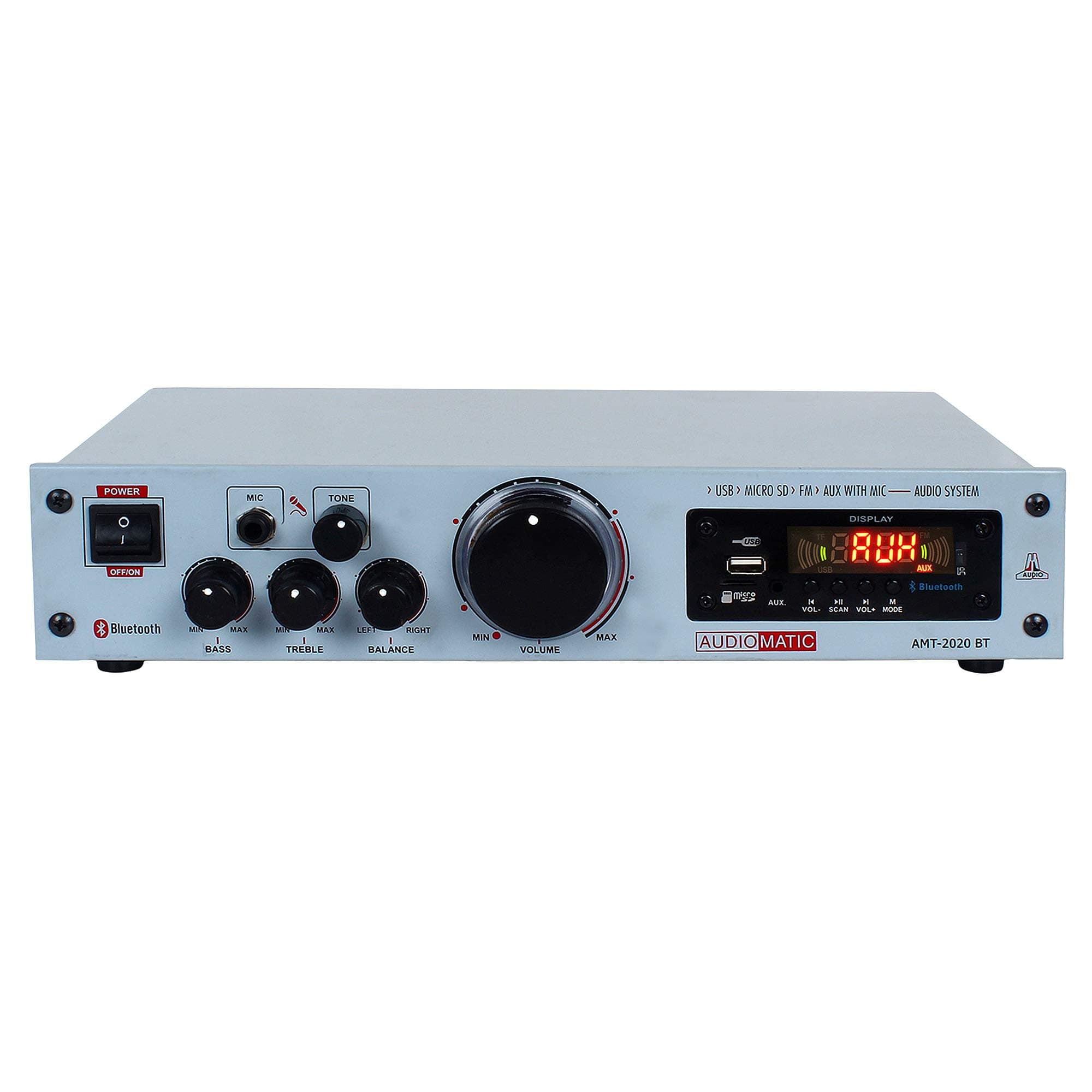 AudioMatic 4 Channel Home DJ Amplifier with Bluetooth, FM & USB Player 8000W PMPO AMT-2020 BT
