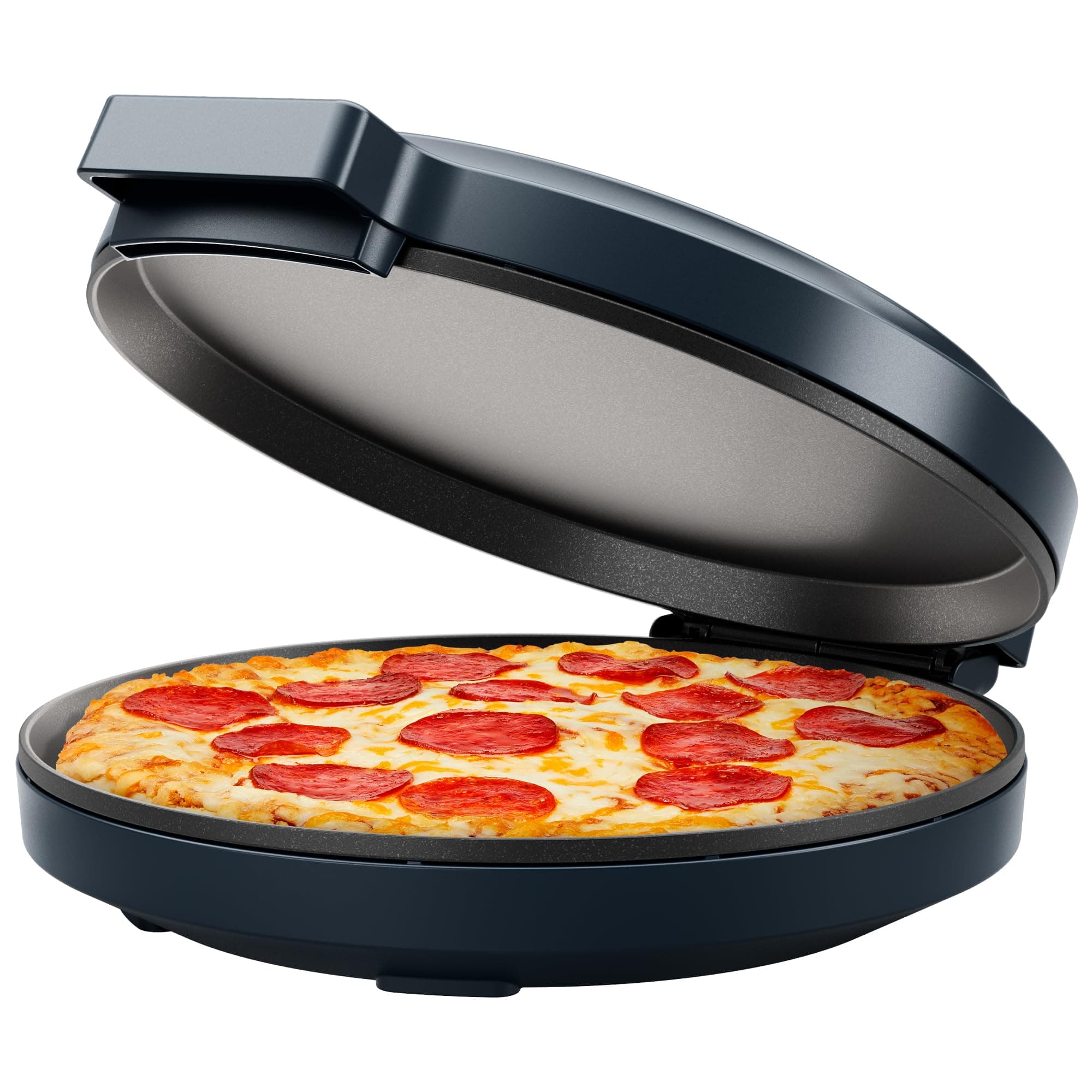 Chefman Everything Maker, 30cm Pizza Oven, Omelette Maker Non Stick Pan, 1570W, 220C High Heat, Digital Cookbook Included, LED Power Indicator Lights and Vertical Storage