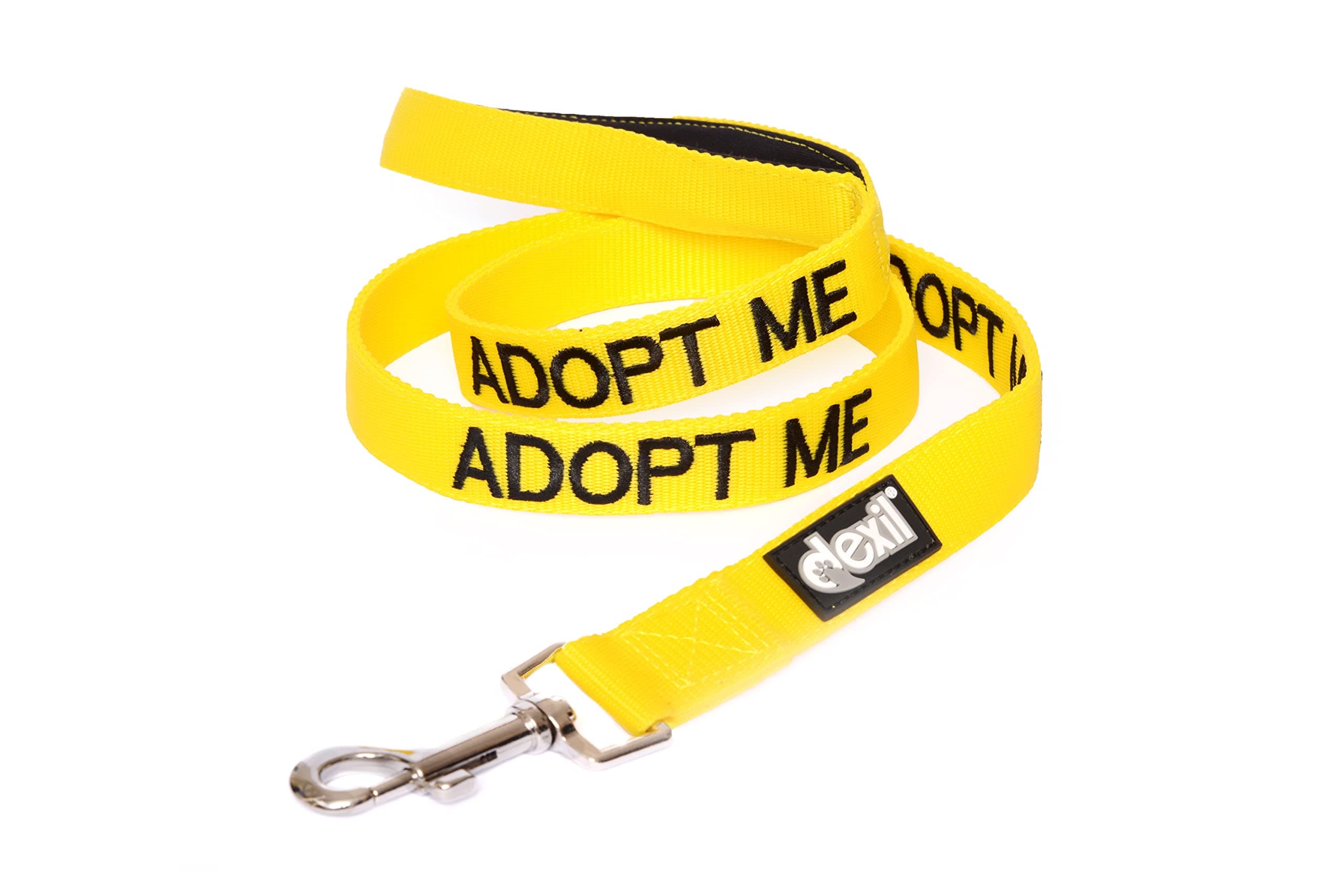 Dexil ADOPT ME Yellow Color Coded 2 4 6 Foot Padded Handle Dog Leash (New Home Needed) Donate To Your Local Charity