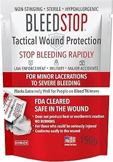 BleedStop Blood Clotting First Aid Powder, Patient Trauma Kit with Blood Thinning, Camping Safety and Survival Gear for Wounds