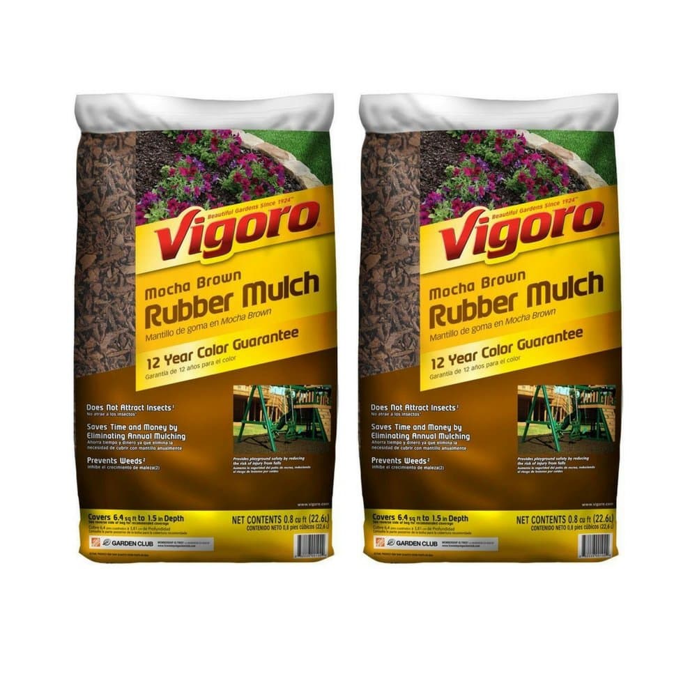 Vigoro 0.8 cu. ft. Rubber Mulch (2 pack) 12 YEAR COLOR GUARANTEE