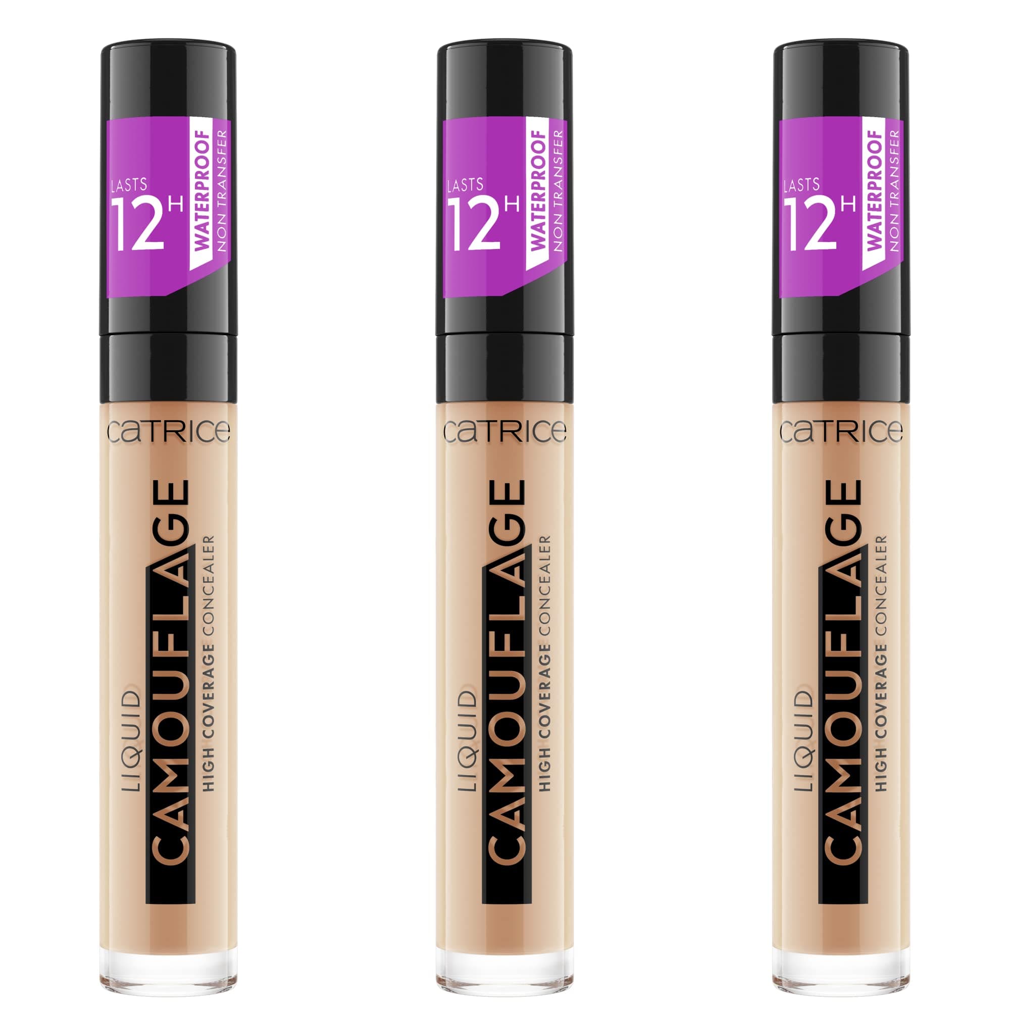 Catrice Liquid Camouflage High Coverage Concealer (3 x 5 ml), Liquid Makeup Concealer Pen, Waterproof, 12 Hours Coverage No. 015 Honey