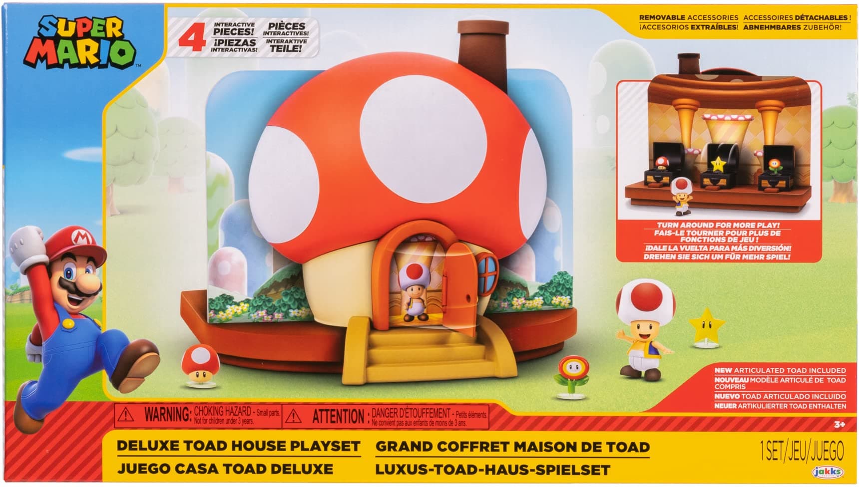 Super Mario - 2,5 Deluxe Toad House Playset (413674)
