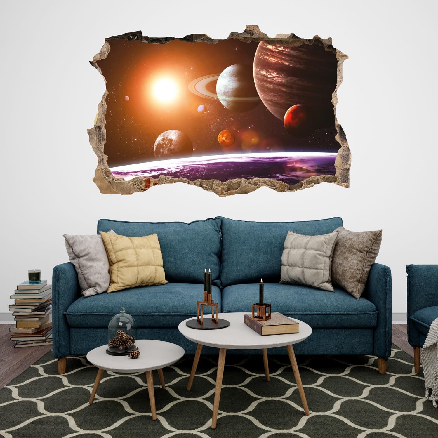 Solar System and Space Objects Photo Hole in Wall Sticker Wall Mural (44449697) (120cm x 80cm)