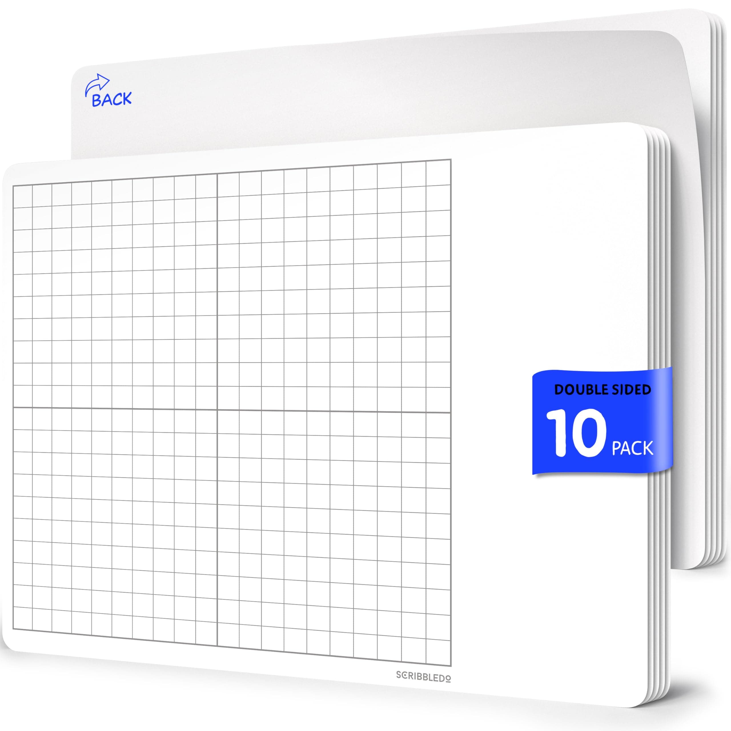 SCRIBBLEDO XY Graph Dry Erase Sheets 11”x14” Math Practice Small White Board Dry Erase Sheets Math Manipulatives Grid Whiteboard Sheets Math Supplies Homeschool Teacher Students Classroom Pack of 10