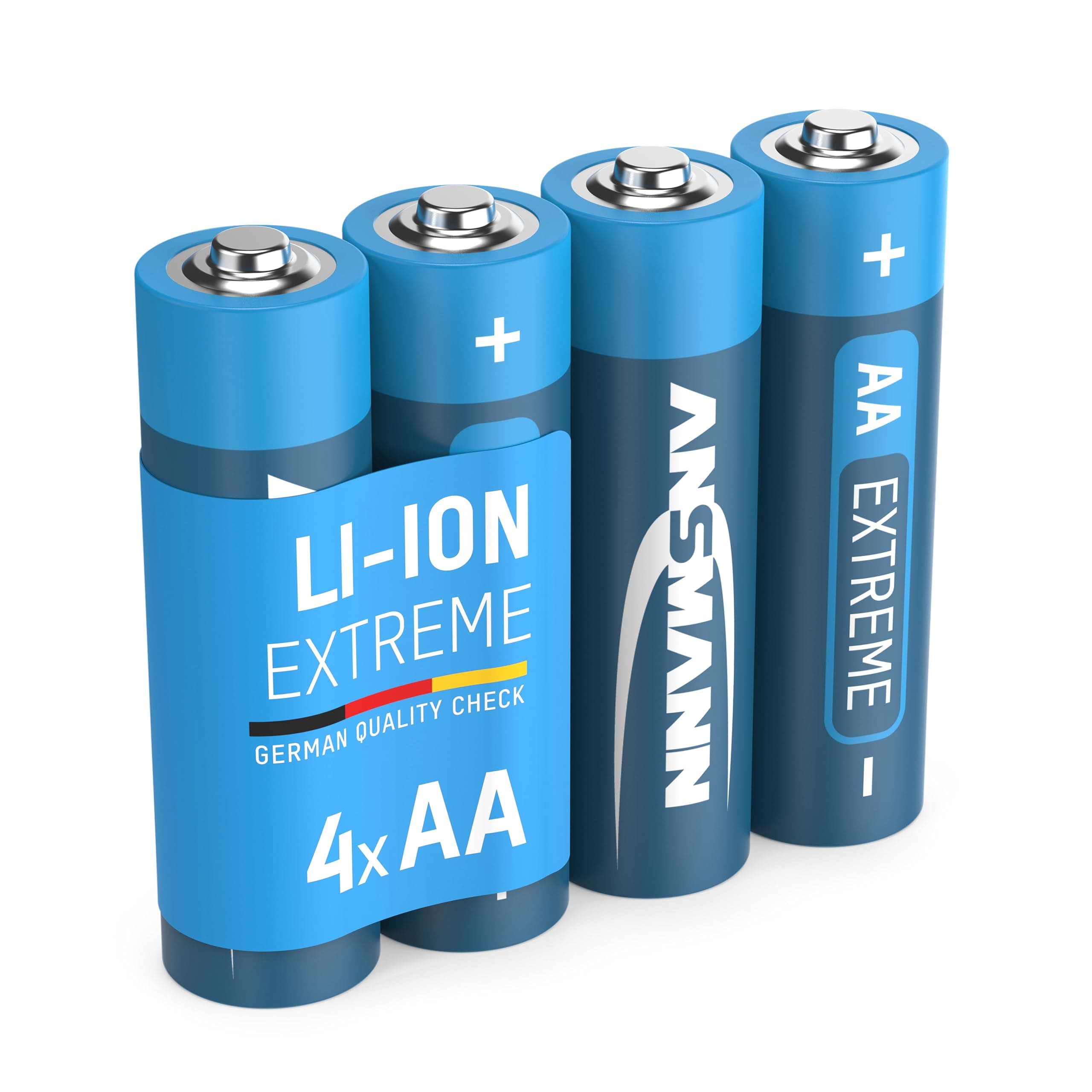 AnsmannExtreme AA Lithium Battery Lithium AA 1,5V - Higher Performance & Capacity for Extreme Temperatures Heat & Cold for Action cam, GoPro, Camera, speedlites etc. (4-Pack) (1512-0002)