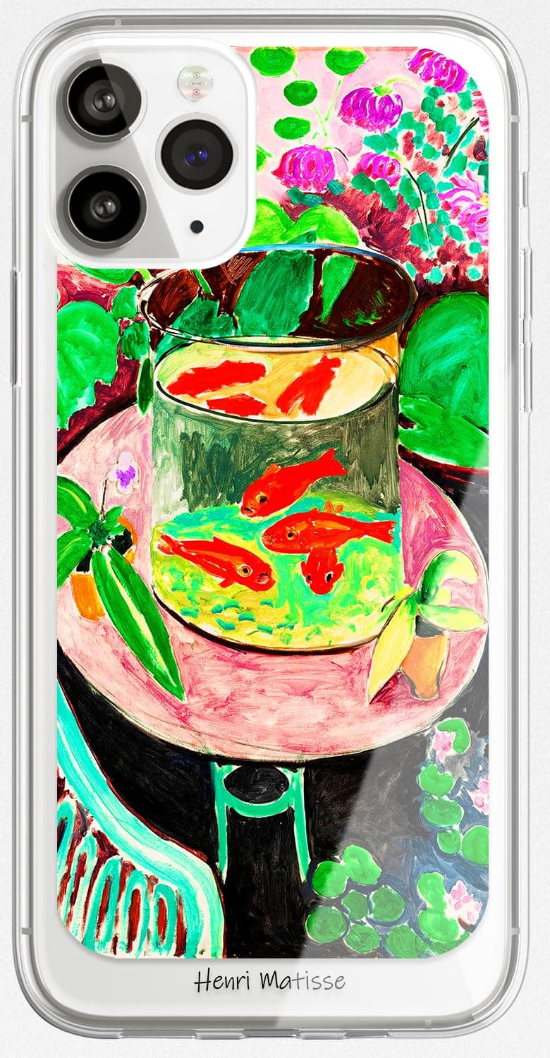 Berkin ArtsCompatible with iPhone 11 Pro Max Case Clear TPU Transparent Cover Koi Fish Water Lily Botanical (Goldfish by Henri Matisse)
