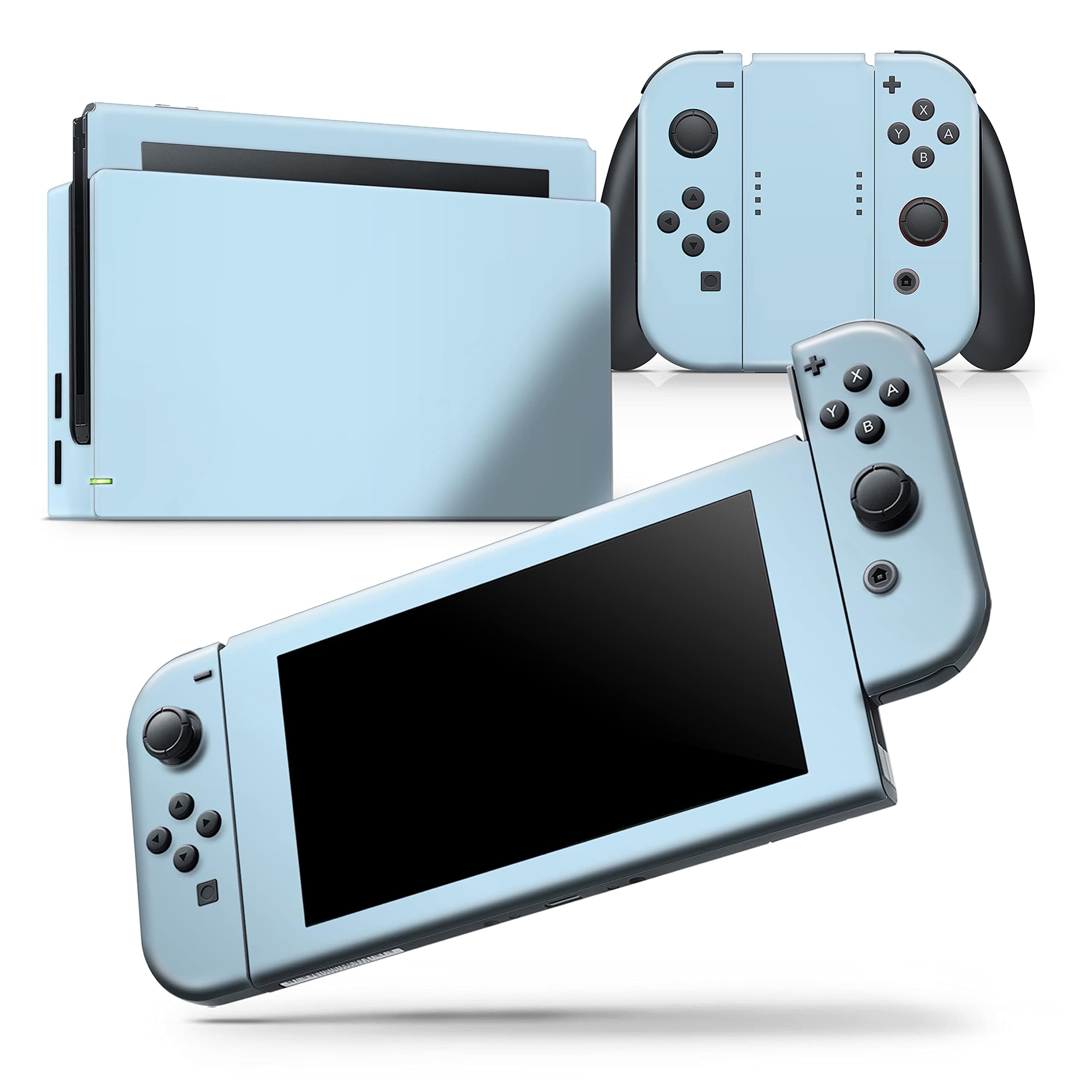 Compatible with Nintendo Switch Joy-Con Only - Skin Decal Protective Scratch-Resistant Removable Vinyl Wrap Cover - Baby Blue Pastel Color