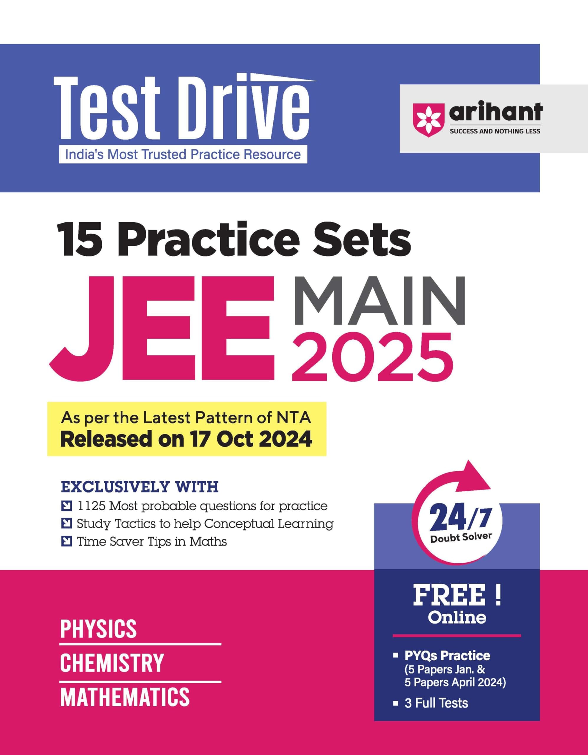 (Old Edition) Arihant 15 Practice Sets for JEE Main 2025