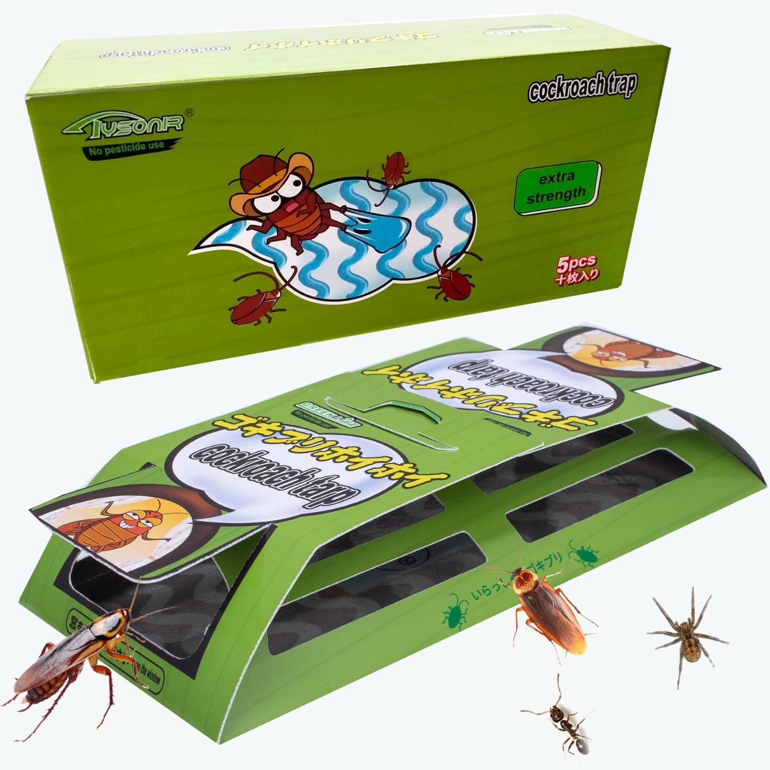 Roach Traps,Baited Glue Traps,Cockroach Trap Pet Friendly(5 apck)