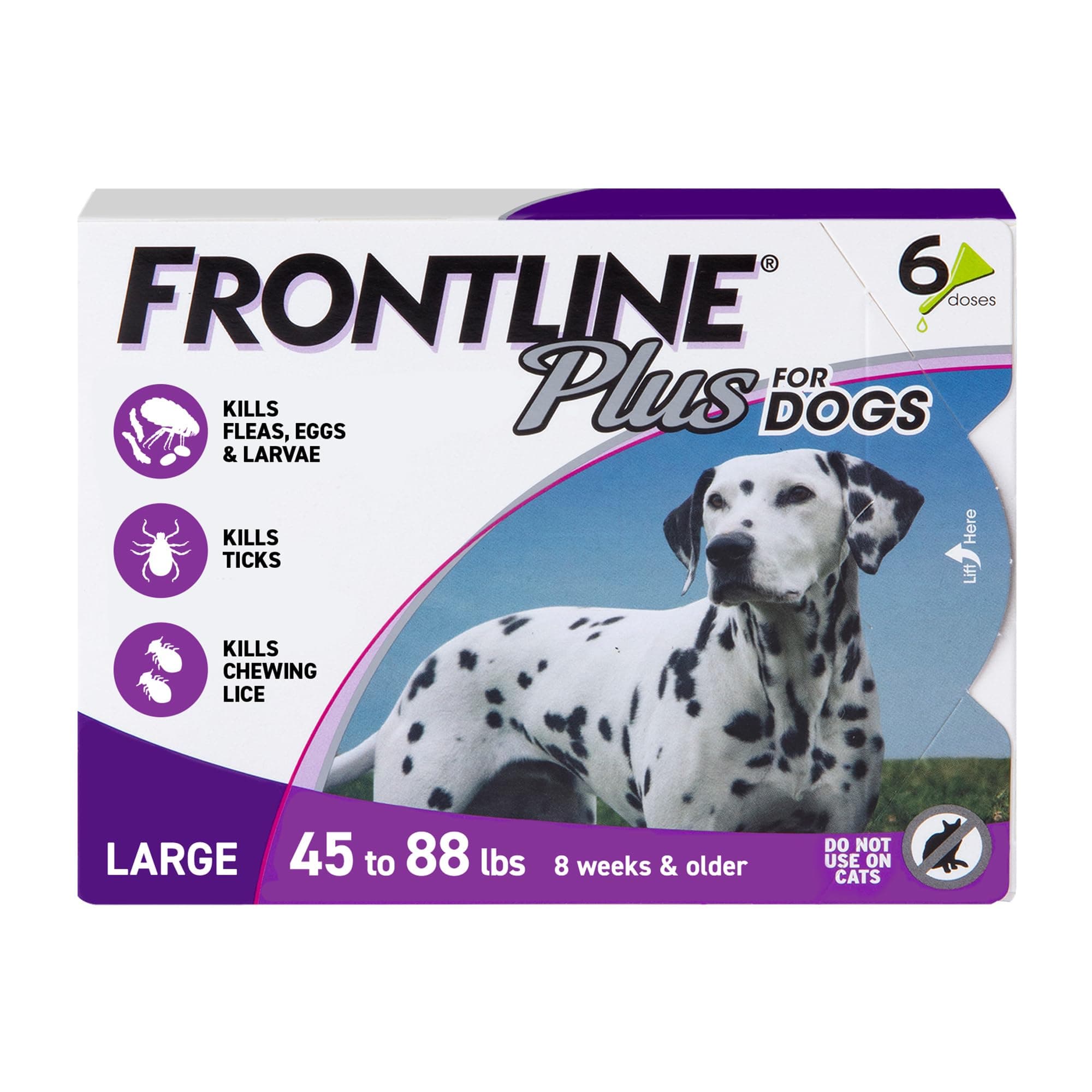 Merial Frontline Plus Flea And Tick Control For 45 To 88-Pound Dogs 6 Applicators