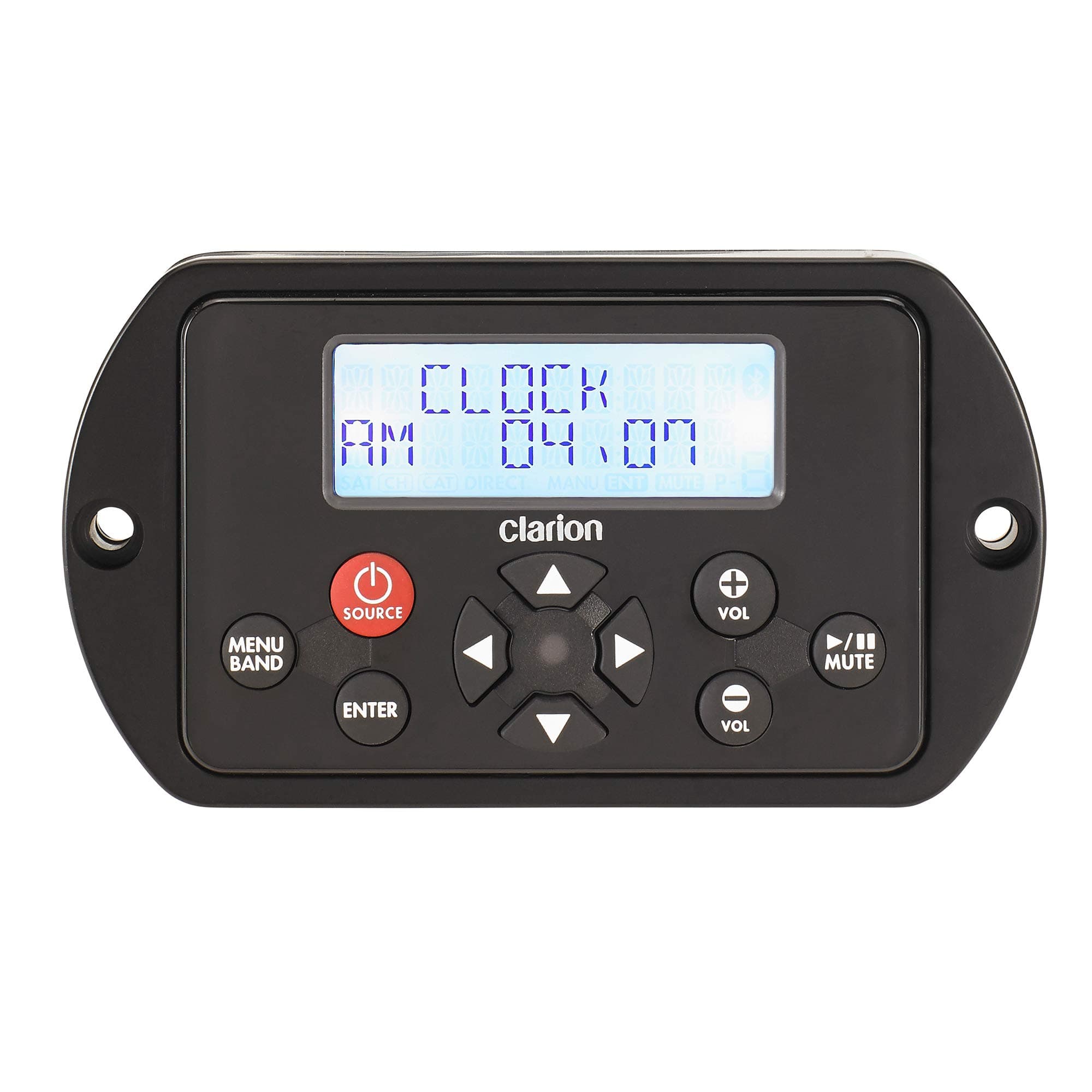 Clarion MW3 Wired Remote Control with 2-Line LCD Display (Flush Mount) Controls All Major Source Unit Functions. Backlighting on Display and Keypad Water Resistant: IPX5 Front
