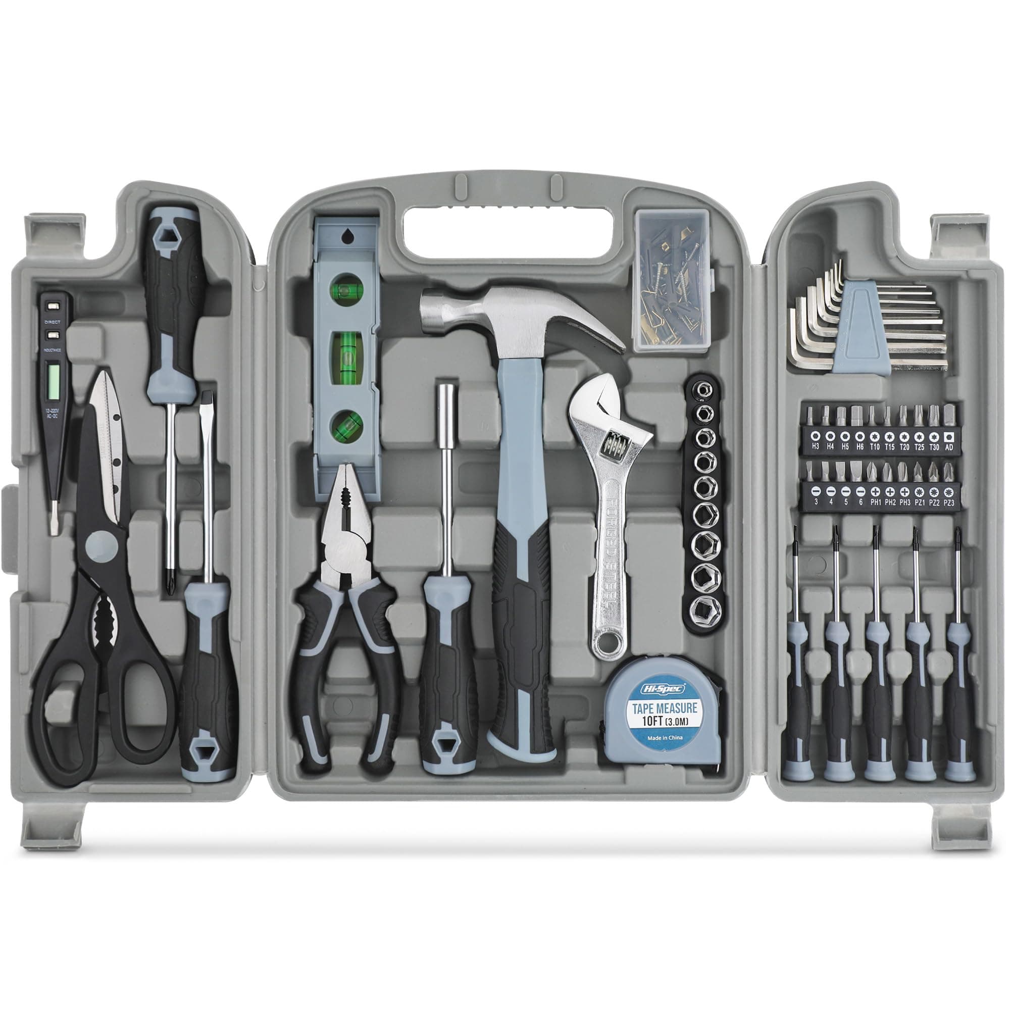 – Hi-Spec 54 Piece Household DIY Tool Kit Set. Blue Hand Tools for Home Repair in a Carry Case.