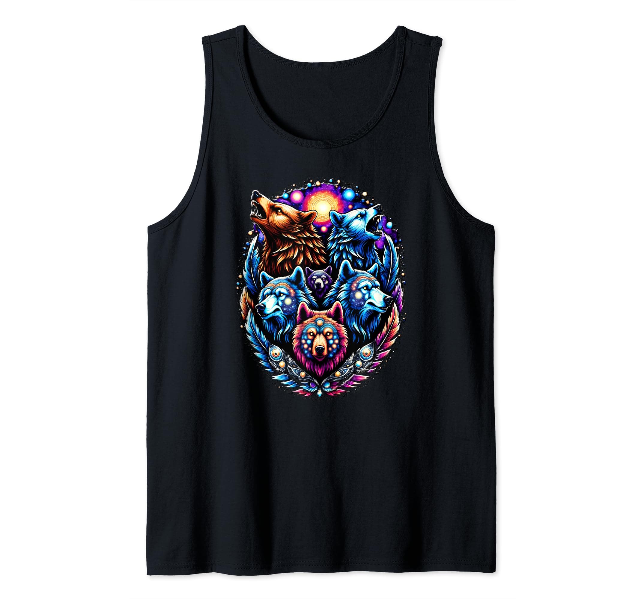 Psychedelic Bears and Wolves Tank Top