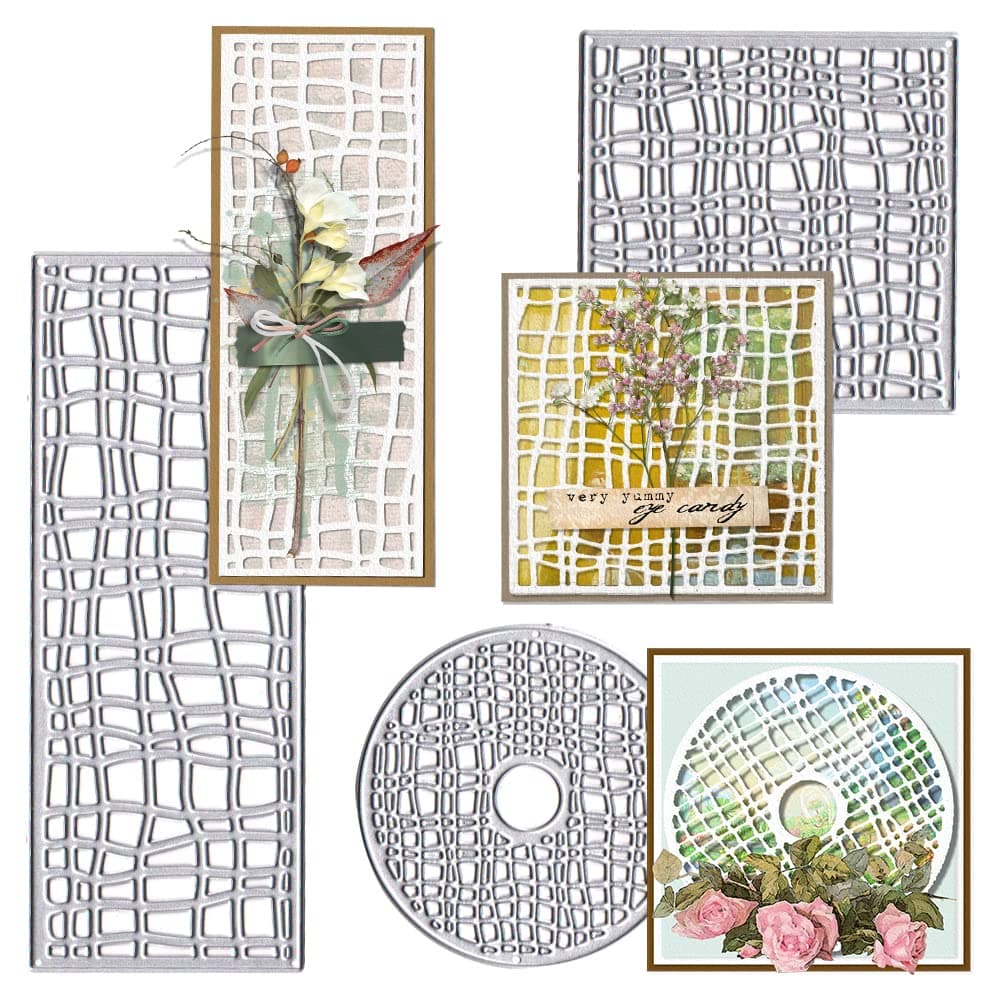 Estivaux Rectangular Frame Die Cuts for Card Making, Square Circle Background Cutting Dies Hollow Geometric Gird Dies Stencils Embossing Template for Scrapbooking DIY Cards Album Crafts Supplies