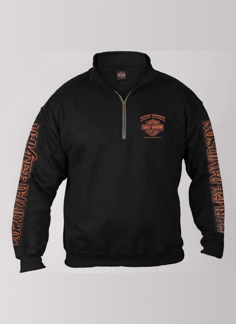 Men's Lightning Crest 1/4 Zip Cadet Pullover Sweatshirt, Black