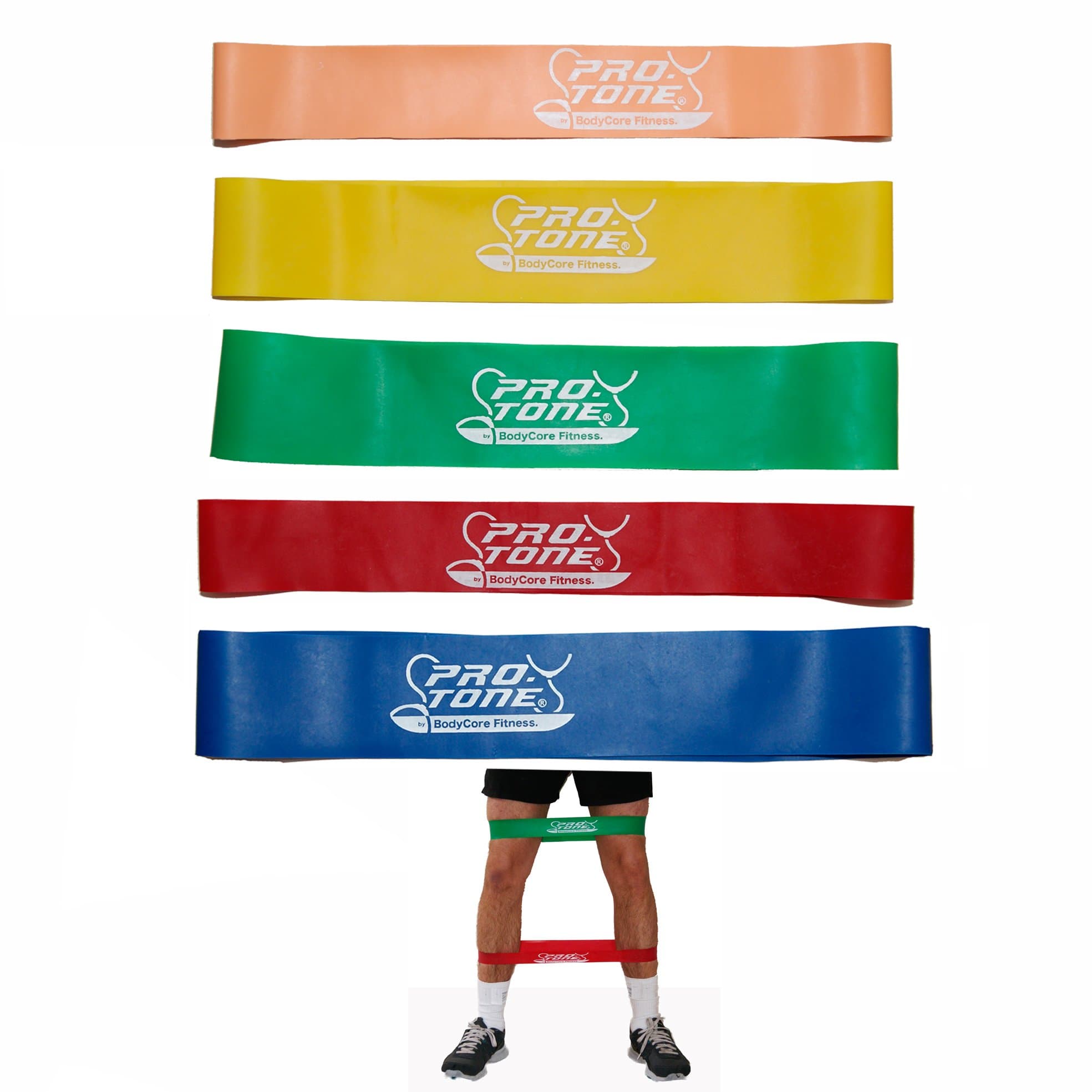 PROTONE resistance band fit loops - 5 x loops set in different strengths