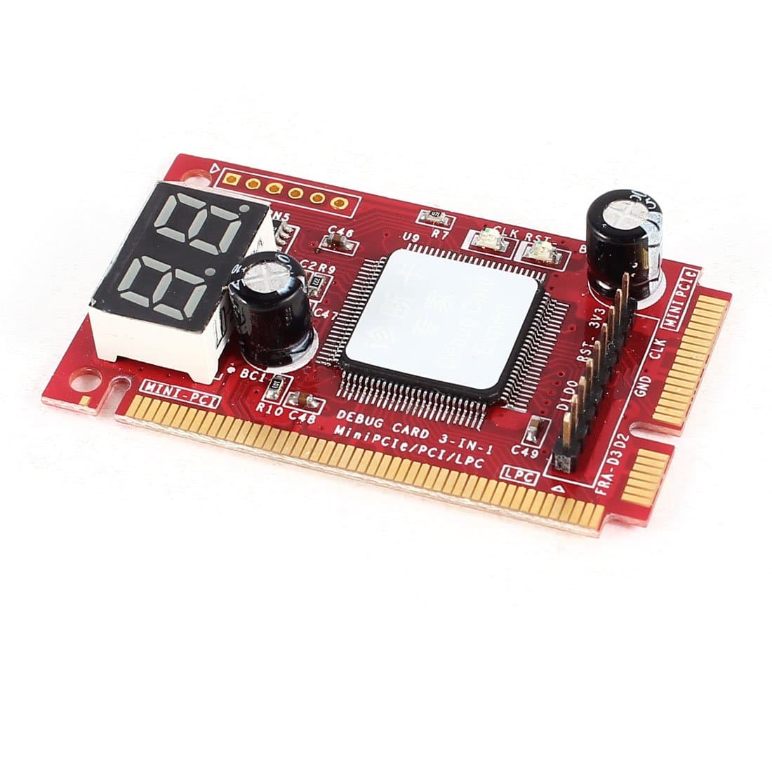 Qtqgoitem Mini PCI PCI-E LPC PC Diagnostic Post Test Card Red for Laptop (model: e36 1f4 b45 846 da0)