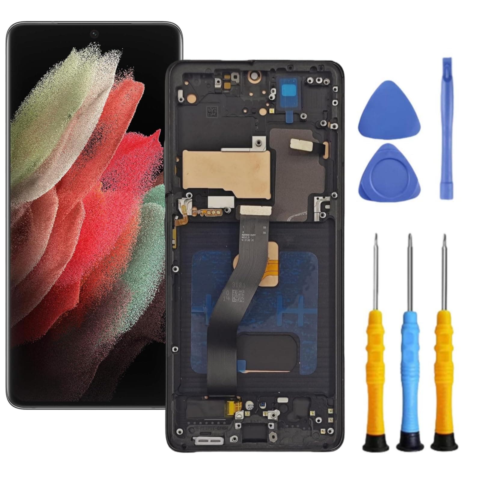 for Samsung Galaxy A12 Nacho Screen Replacement with Frame Kit A127 SM-A127u A127f A127w A127m A127a LCD Display digitizer Touch Screen Assembly with Repair Part Tools 6.5 inch