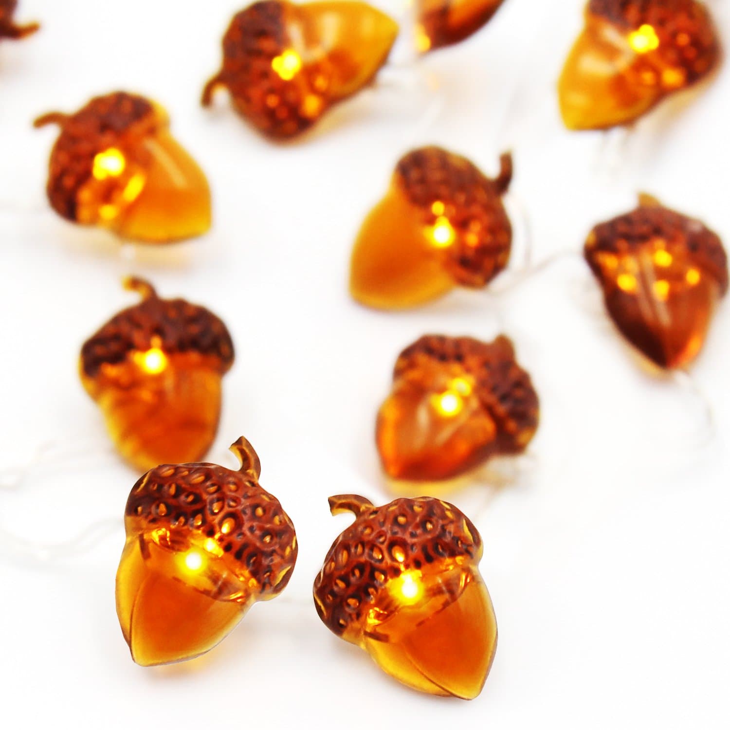 CPPSLEE Decorative Acorn String Lights - 40 LED 13.12ft Battery Box Operated Remote Timer Thanksgiving Decorations