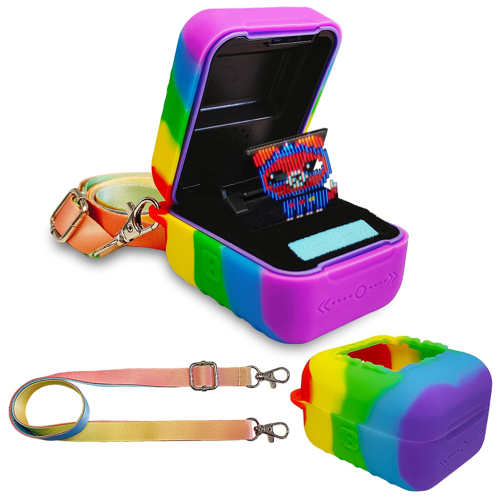 Silicone Cover Case for Bitzee Interactive Toy Digital Pet and Case, Protective Skin Sleeve for Bitzee Virtual Electronic Pets Accessories (for Original 15 Animals) (Multicolor)