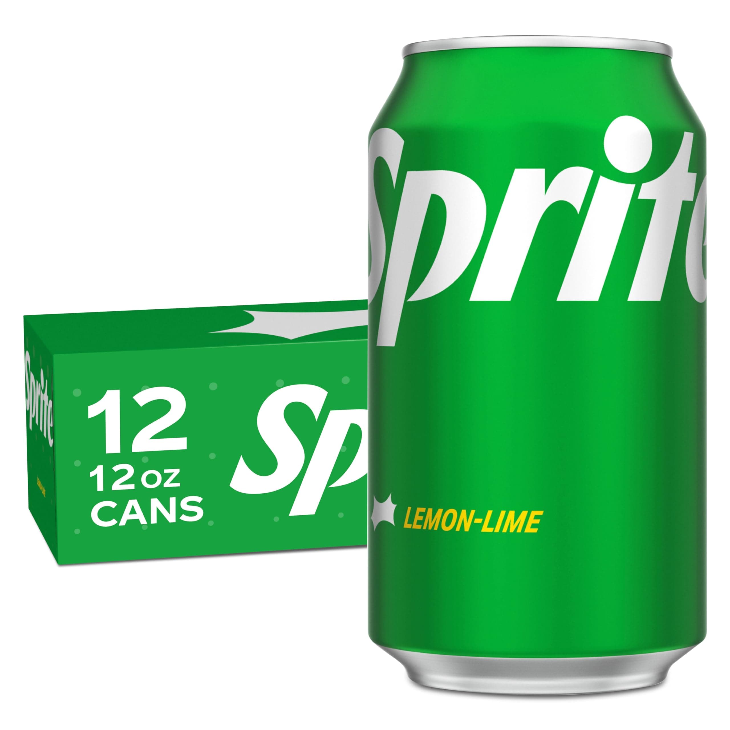 Lemon Lime Soda Soft Drinks, 12 fl oz, 12 Pack,Cans