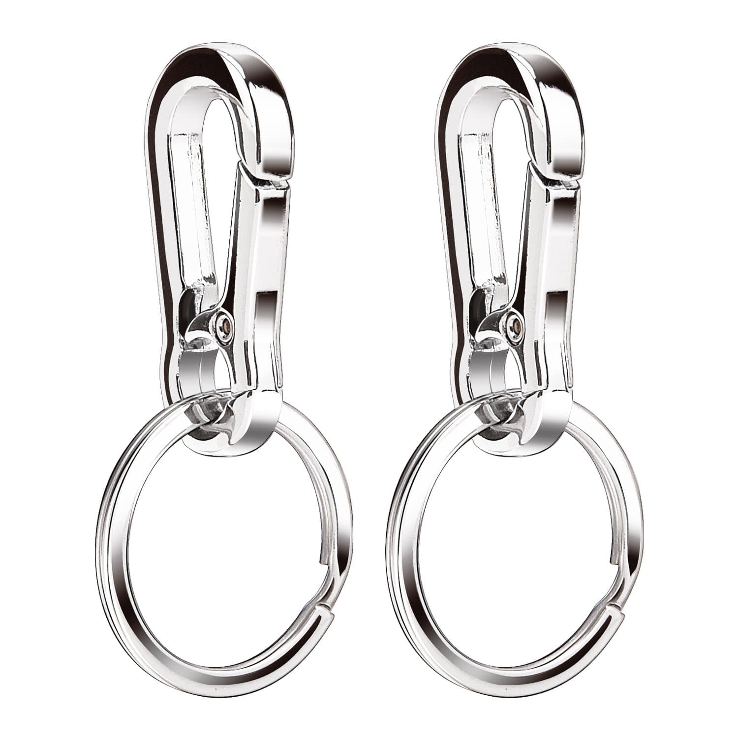 Metal Keyring Keychain Key Ring Chain Hook Organizer, 2 Pack