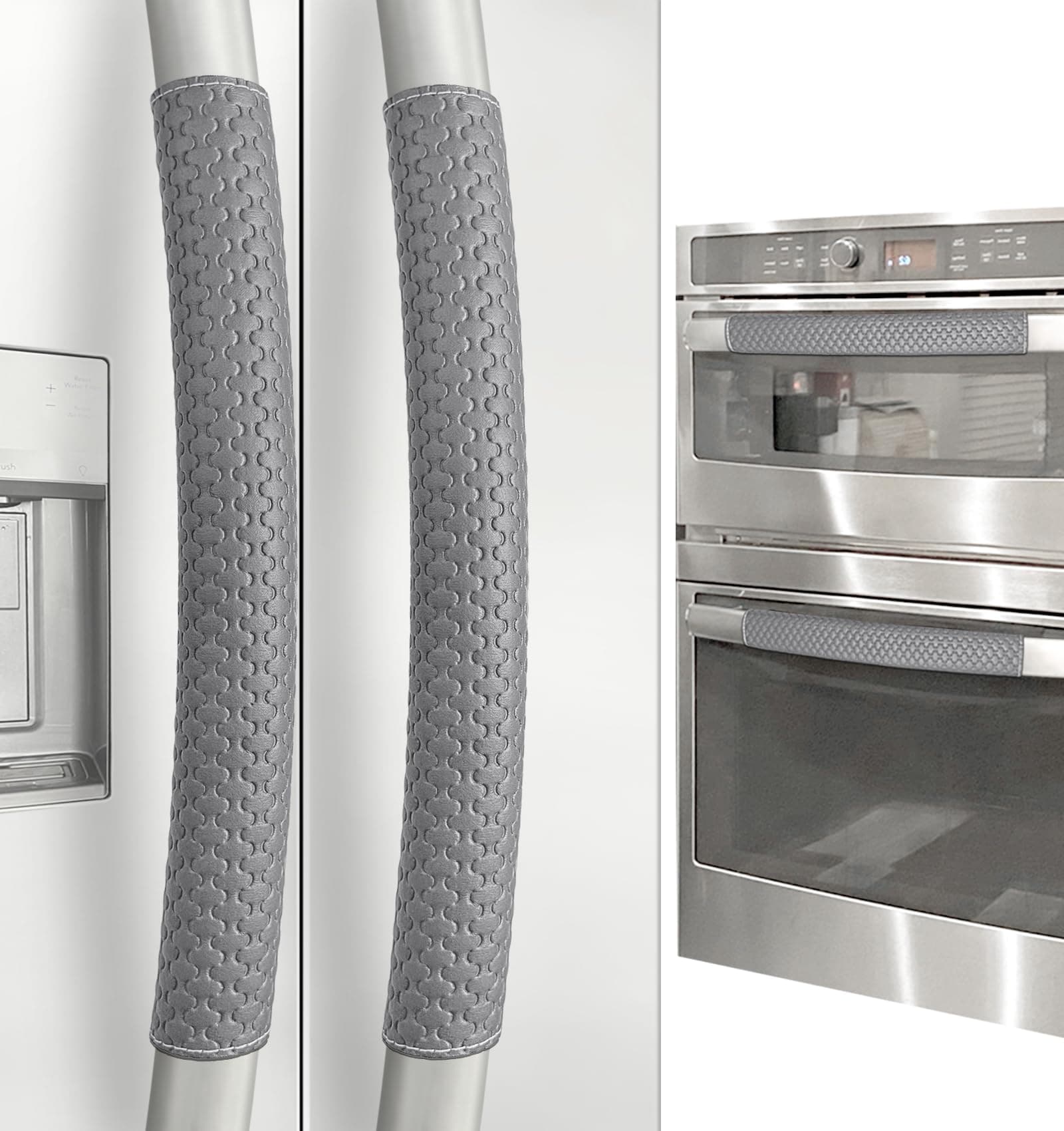 Refrigerator Door Handle Covers, 4 PCS, Performance Appliance Handle Covers, Non-Slip Fridge Door Handle Covers, Keep Your Kitchen Clean, Microwave Oven Dishwasher door Handle Protectors(Dark Gray)