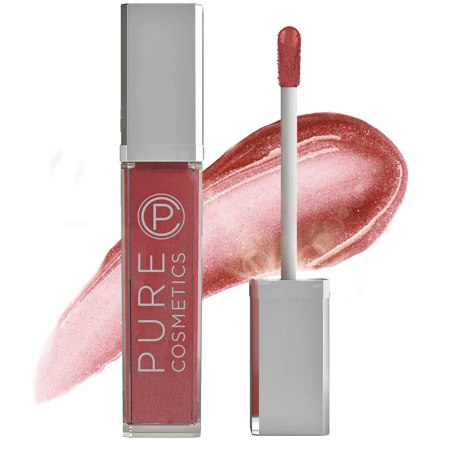 - Pure Illumination Light-Up Lip Gloss with LED-Lit Applicator Brush + Side Mirror, Non-Sticky, Moisturizing Hydrating Lip Glosses with Lanolin, Jojoba Oil, & Vitamin E, Wine Berry