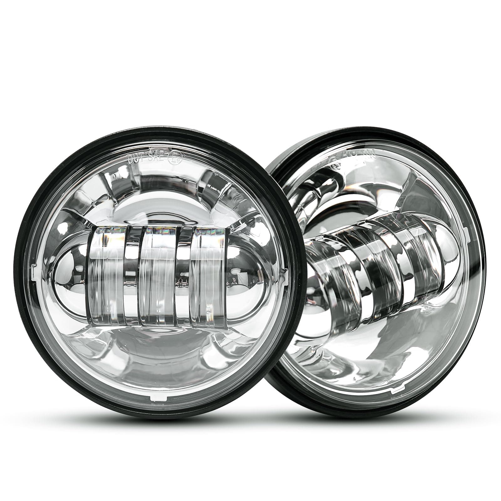 LX-Light Dot Approved Passing Light LED Fog Lights for 2 PCS Chrome 4.5 Inch CREE LED Motorcycle Auxiliary Light Bulb Motorcycle Projector Driving Lamp