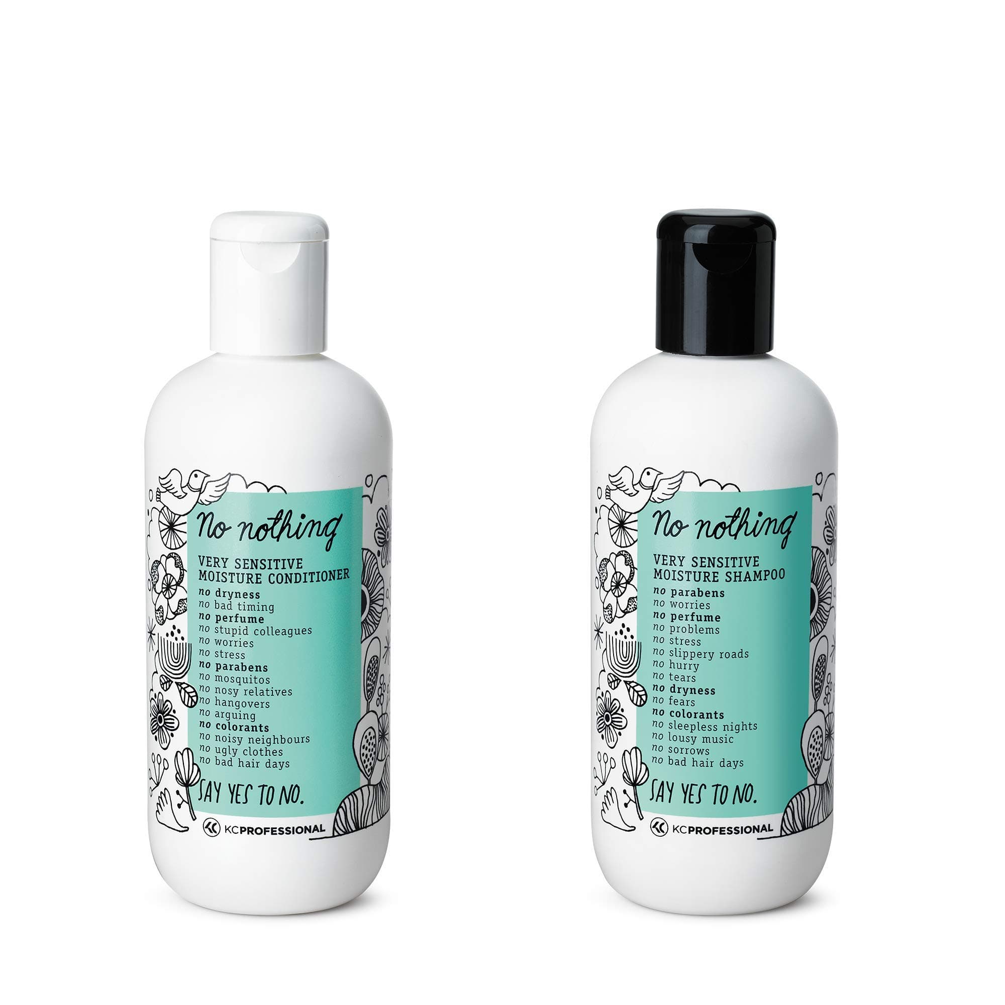 No nothing Very Sensitive Moisture Shampoo & Conditioner Bundle - Moisturizing Duo for Sensitive Skin and Scalp - 100% Vegan, Hypoallergenic, Fragrance Free, Unscented, Paraben & Dye Free - 10.15 oz