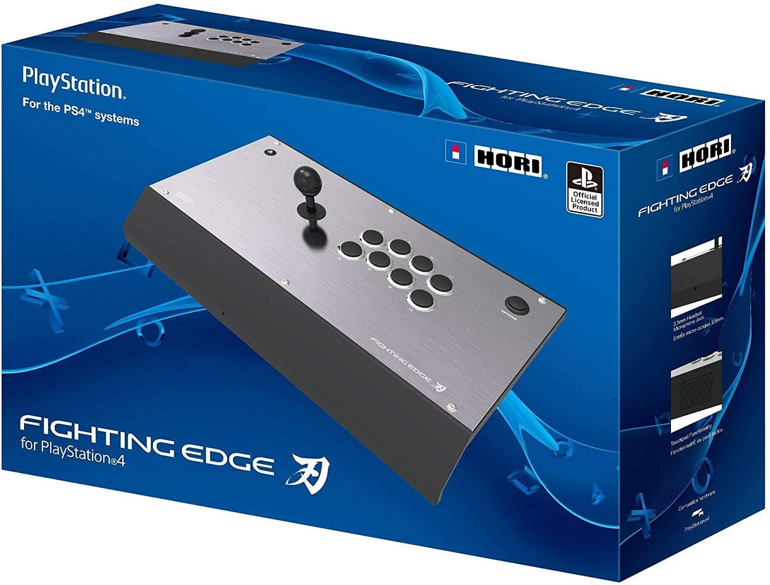 HORI Fighting Edge Video Game Controller, Programmable, USB Wired, Compatible with PlayStation 4 and Windows