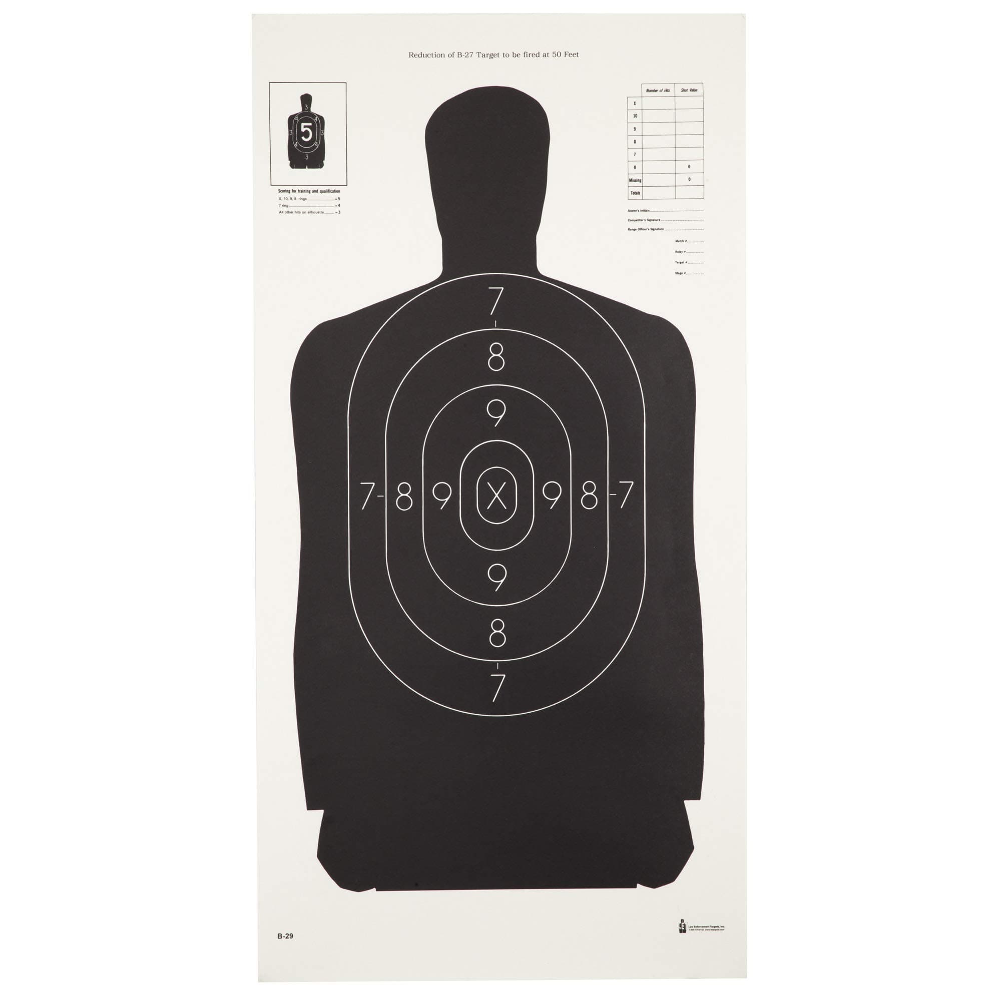 Action Target S-29-100 B-29 Qualification Target Hanging Paper 11.50 X 22